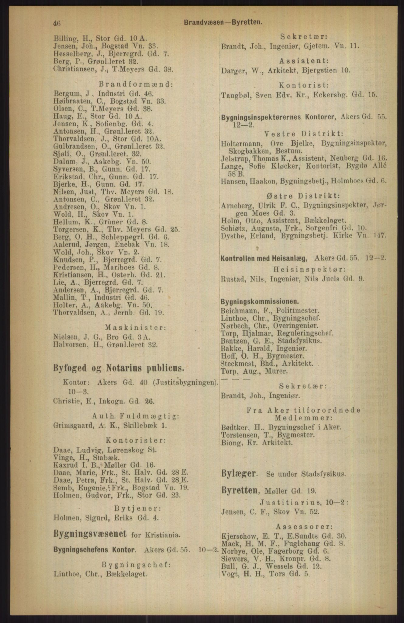 Kristiania/Oslo adressebok, PUBL/-, 1911, p. 46
