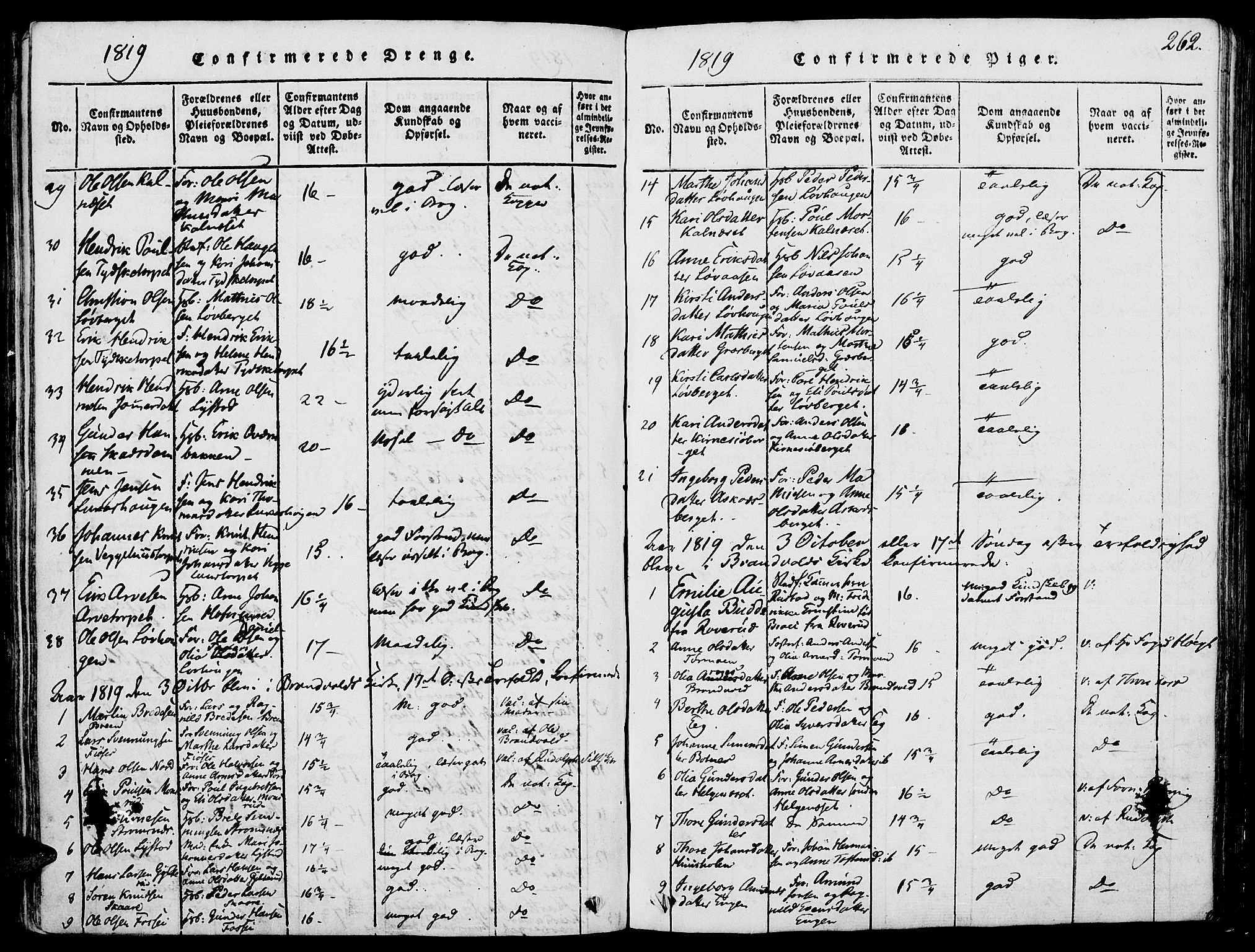 Grue prestekontor, AV/SAH-PREST-036/H/Ha/Haa/L0006: Parish register (official) no. 6, 1814-1830, p. 262