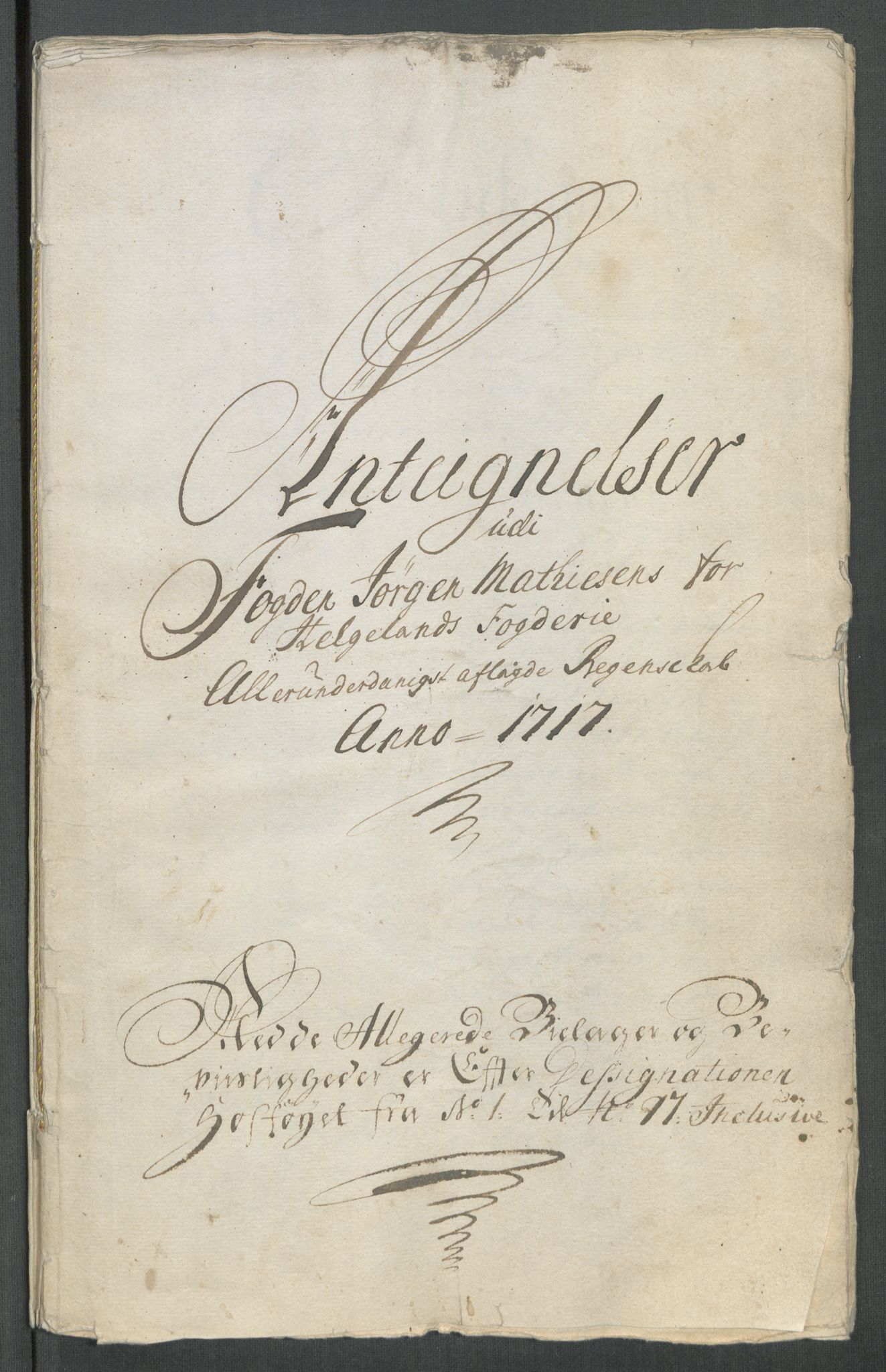 Rentekammeret inntil 1814, Reviderte regnskaper, Fogderegnskap, AV/RA-EA-4092/R65/L4515: Fogderegnskap Helgeland, 1717, p. 440