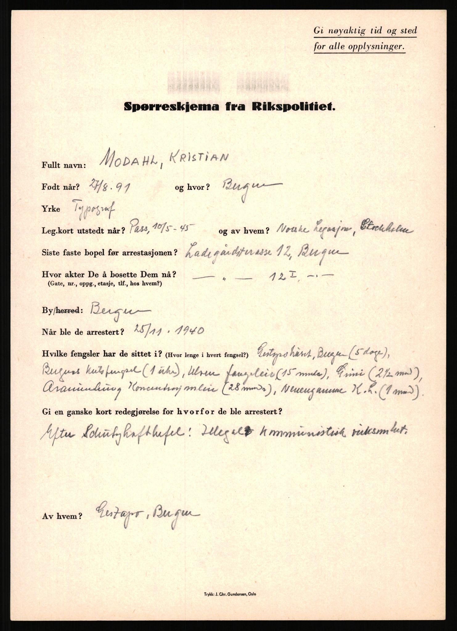 Rikspolitisjefen, AV/RA-S-1560/L/L0011: Lucassen, Oscar Fredrik - Moen, Olav, 1940-1945, p. 1078