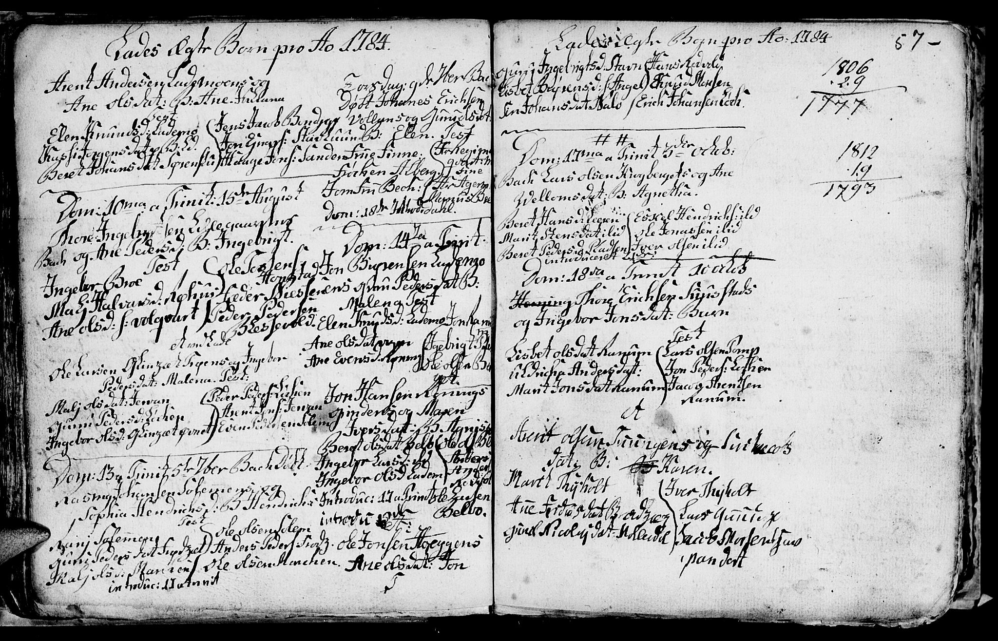 Ministerialprotokoller, klokkerbøker og fødselsregistre - Sør-Trøndelag, SAT/A-1456/606/L0305: Parish register (copy) no. 606C01, 1757-1819, p. 57