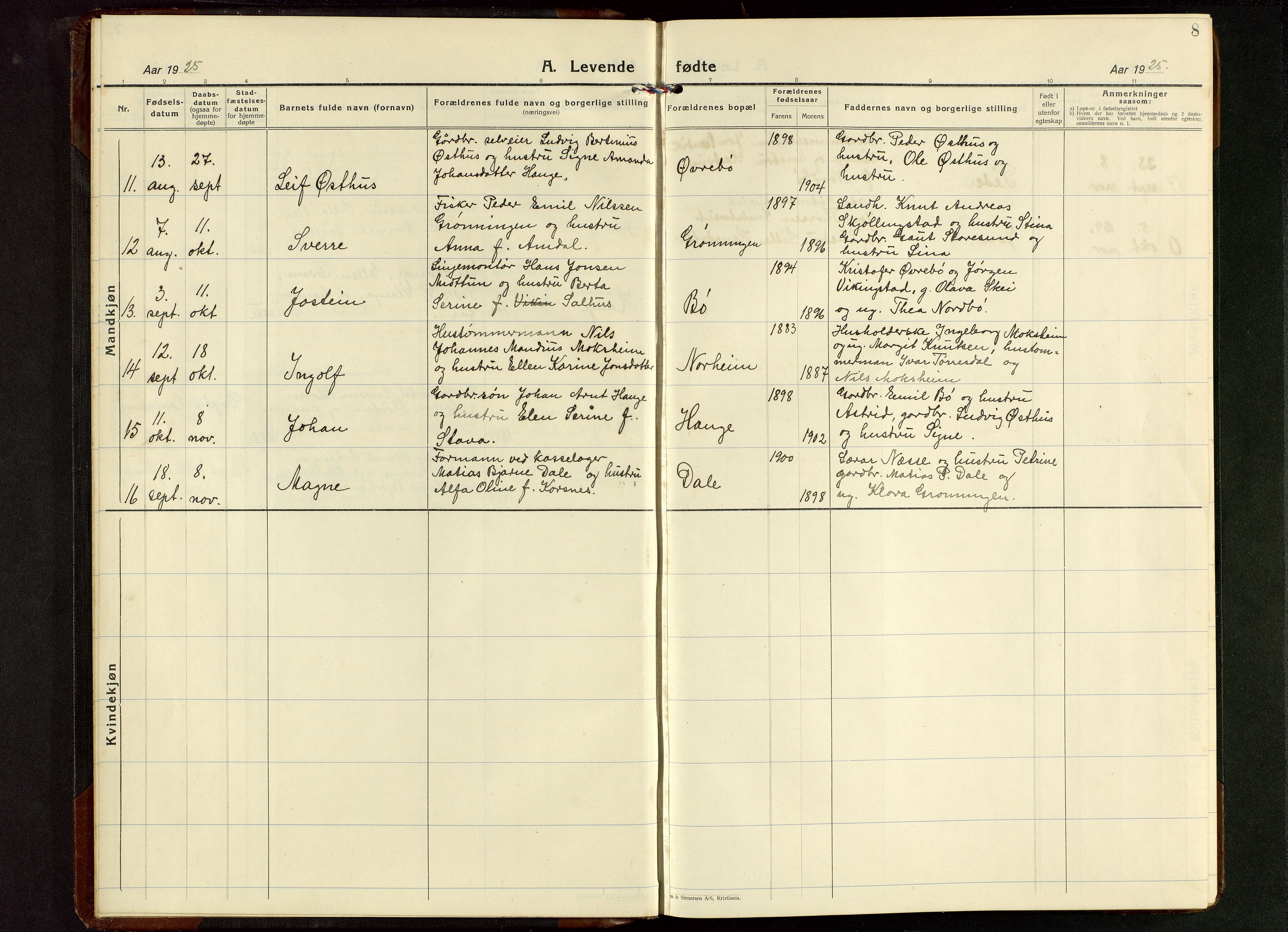 Torvastad sokneprestkontor, AV/SAST-A -101857/H/Ha/Hab/L0009: Parish register (copy) no. B 9, 1924-1949, p. 8