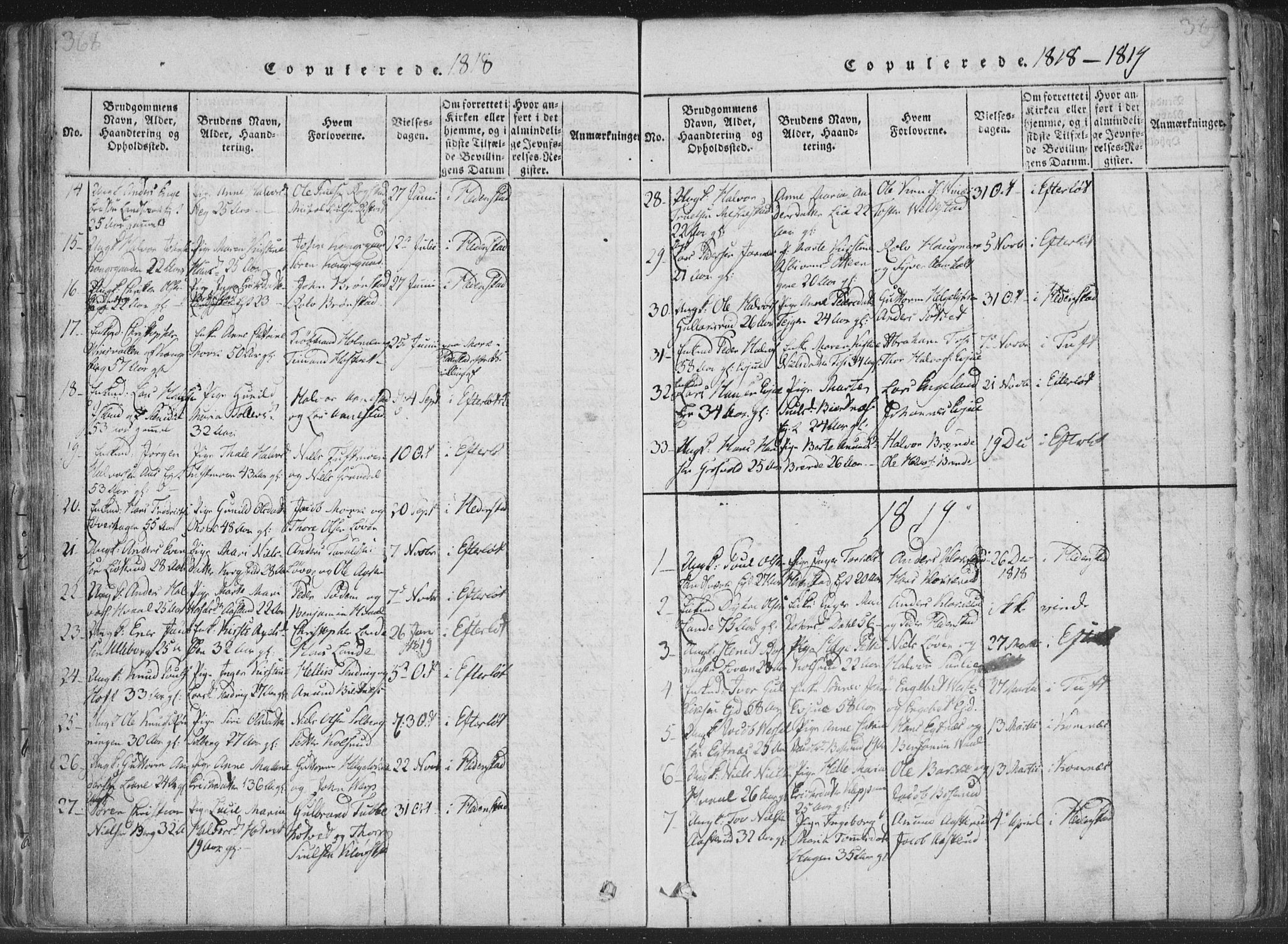 Sandsvær kirkebøker, AV/SAKO-A-244/F/Fa/L0004: Parish register (official) no. I 4, 1817-1839, p. 368-369