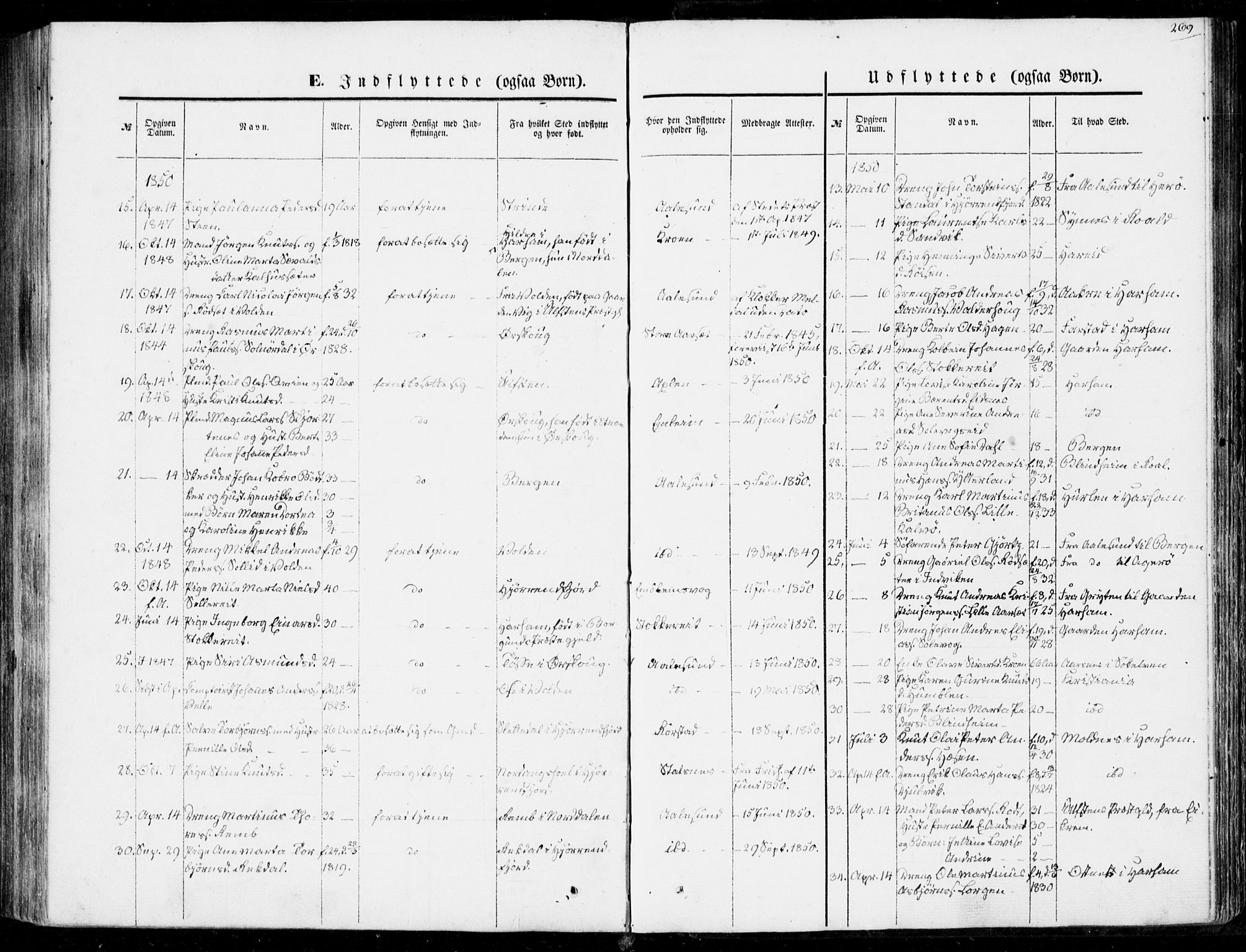 Ministerialprotokoller, klokkerbøker og fødselsregistre - Møre og Romsdal, AV/SAT-A-1454/528/L0397: Parish register (official) no. 528A08, 1848-1858, p. 269