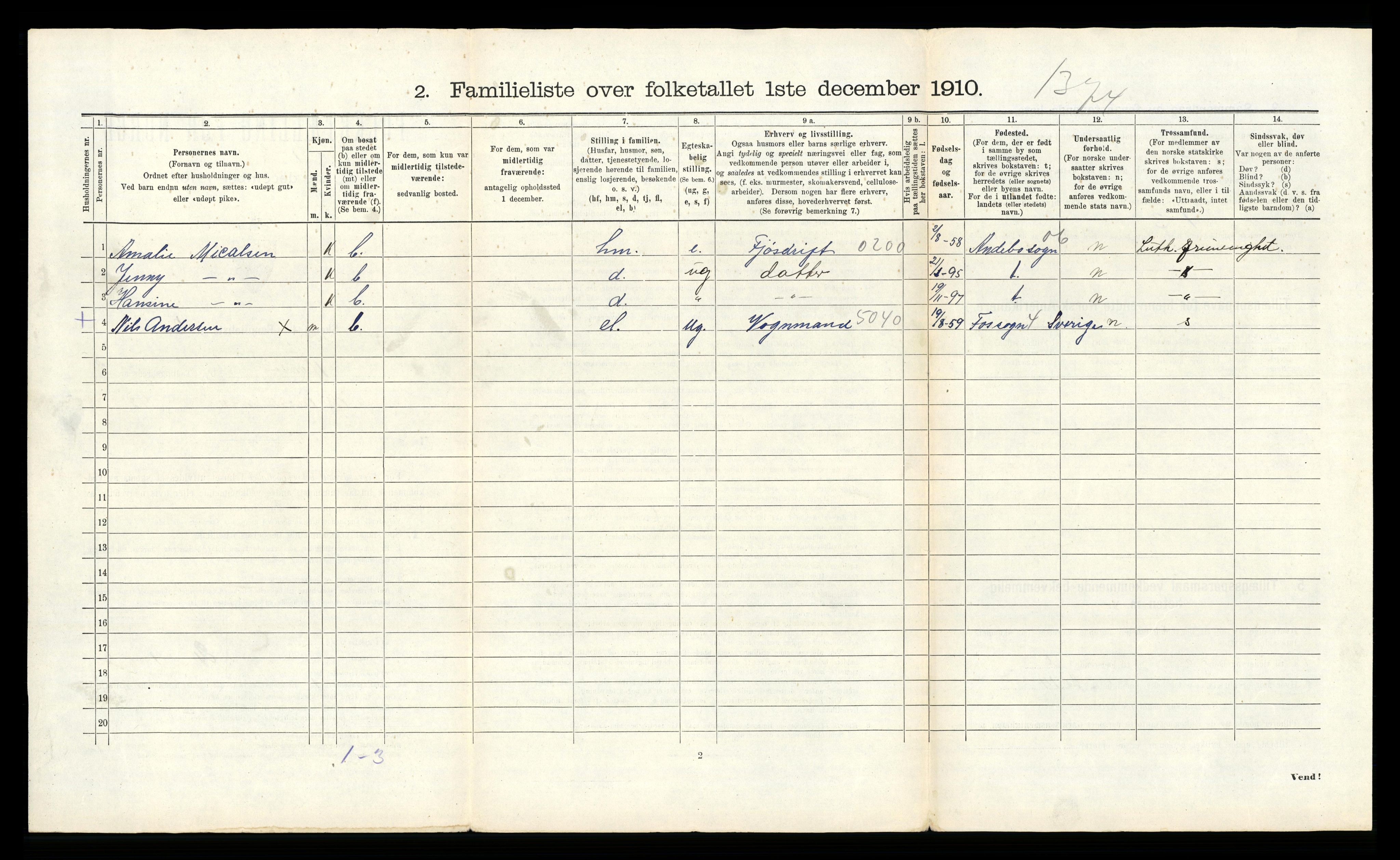 RA, 1910 census for Horten, 1910, p. 2759