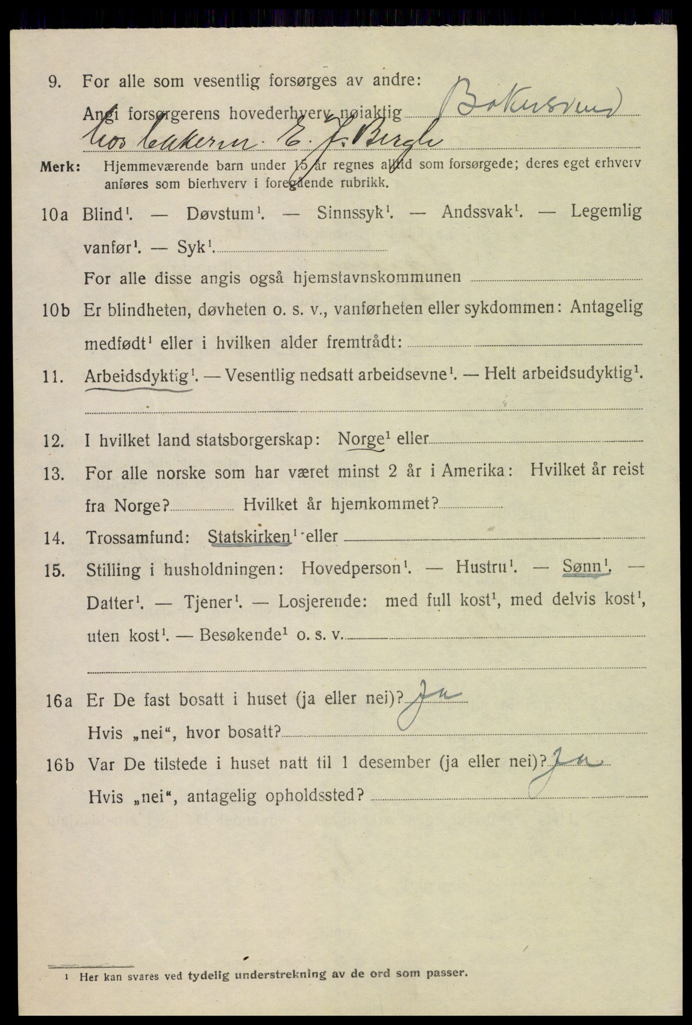 SAH, 1920 census for Hamar, 1920, p. 5064