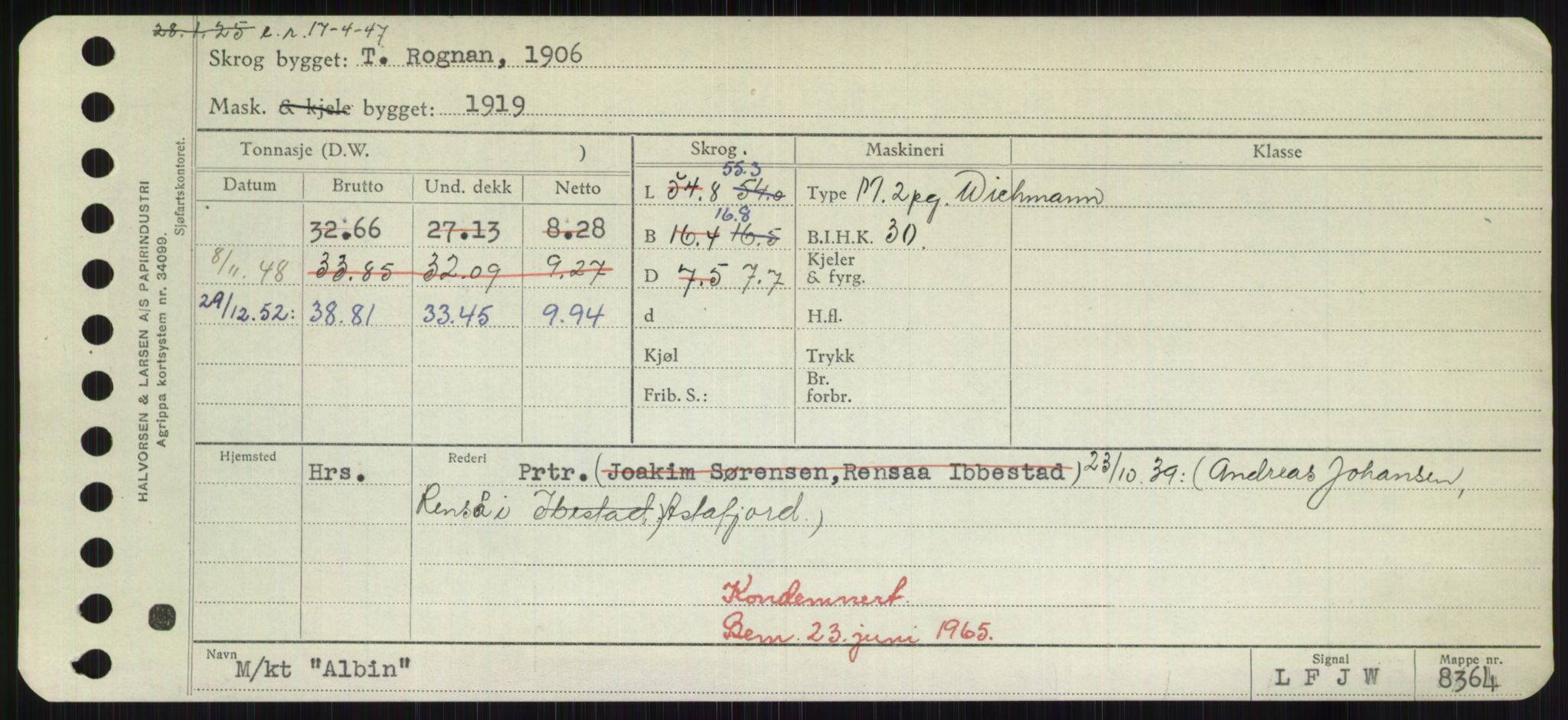 Sjøfartsdirektoratet med forløpere, Skipsmålingen, RA/S-1627/H/Hd/L0001: Fartøy, A-Anv, p. 253