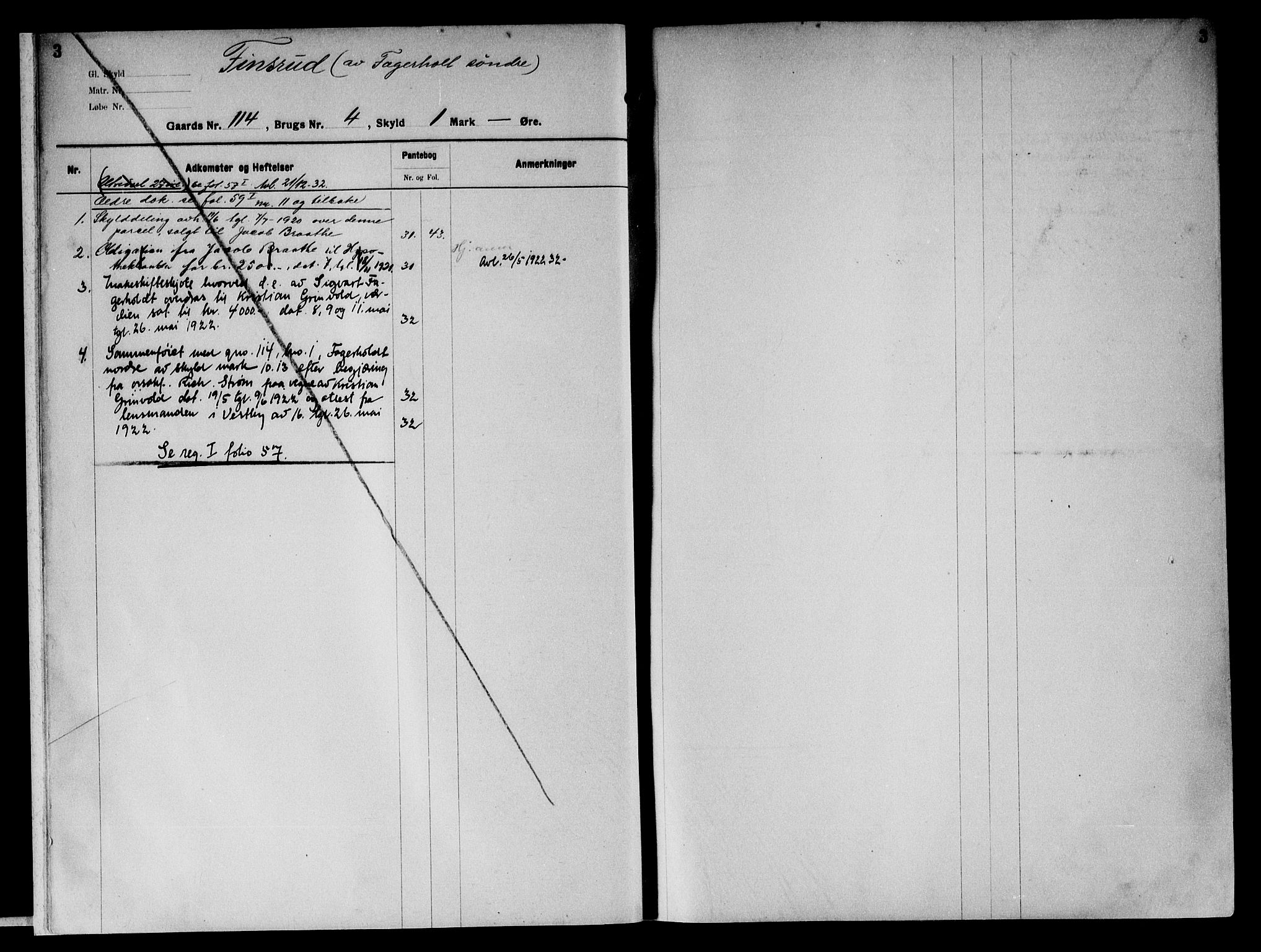 Follo sorenskriveri, SAO/A-10274/G/Gb/Gbi/L0002: Mortgage register no. IX 2, 1919-1938, p. 3