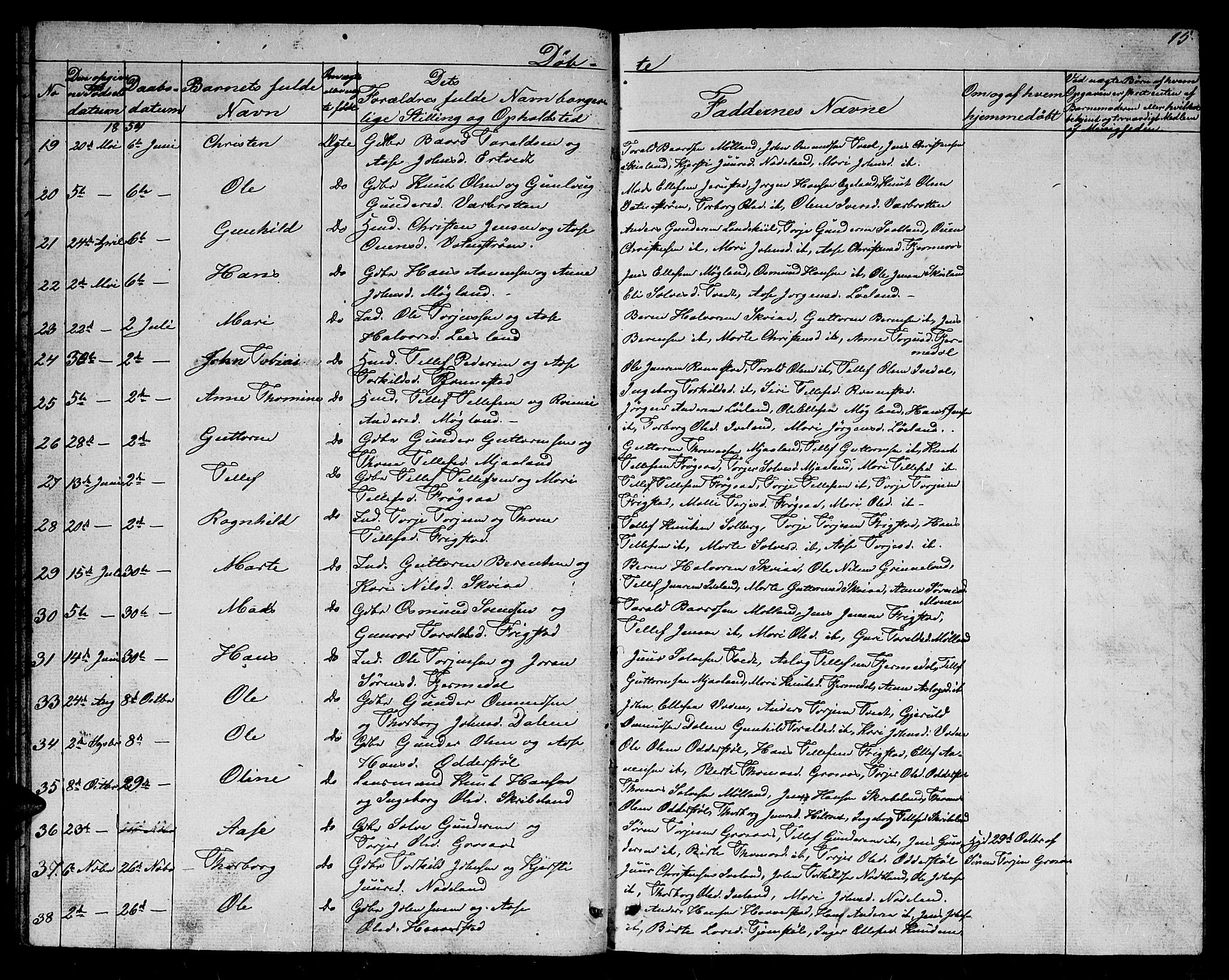 Evje sokneprestkontor, SAK/1111-0008/F/Fb/Fbc/L0002: Parish register (copy) no. B 2, 1849-1876, p. 15