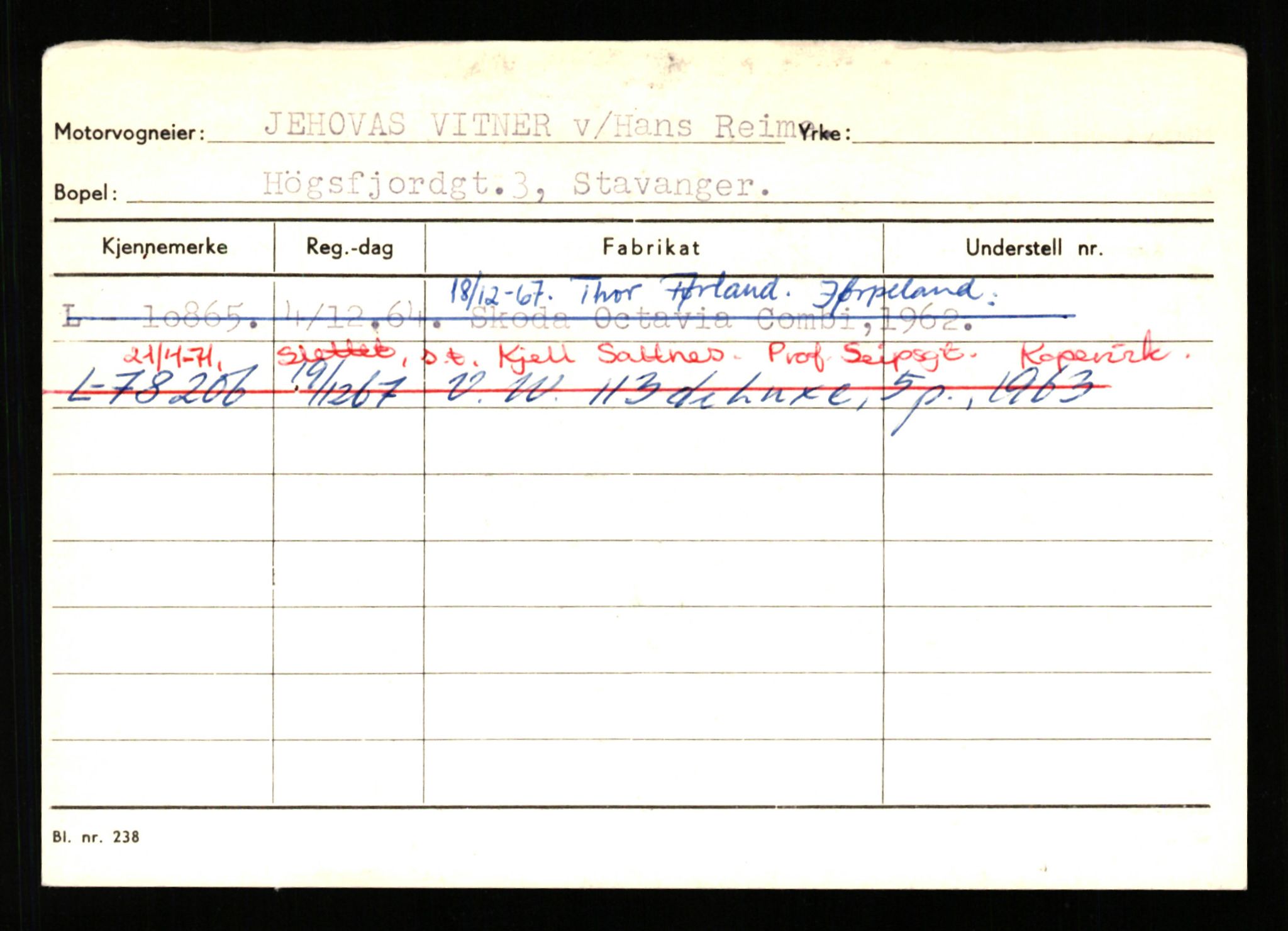 Stavanger trafikkstasjon, AV/SAST-A-101942/0/H/L0018: Isbrekken - Jonas, 1930-1971, p. 1063