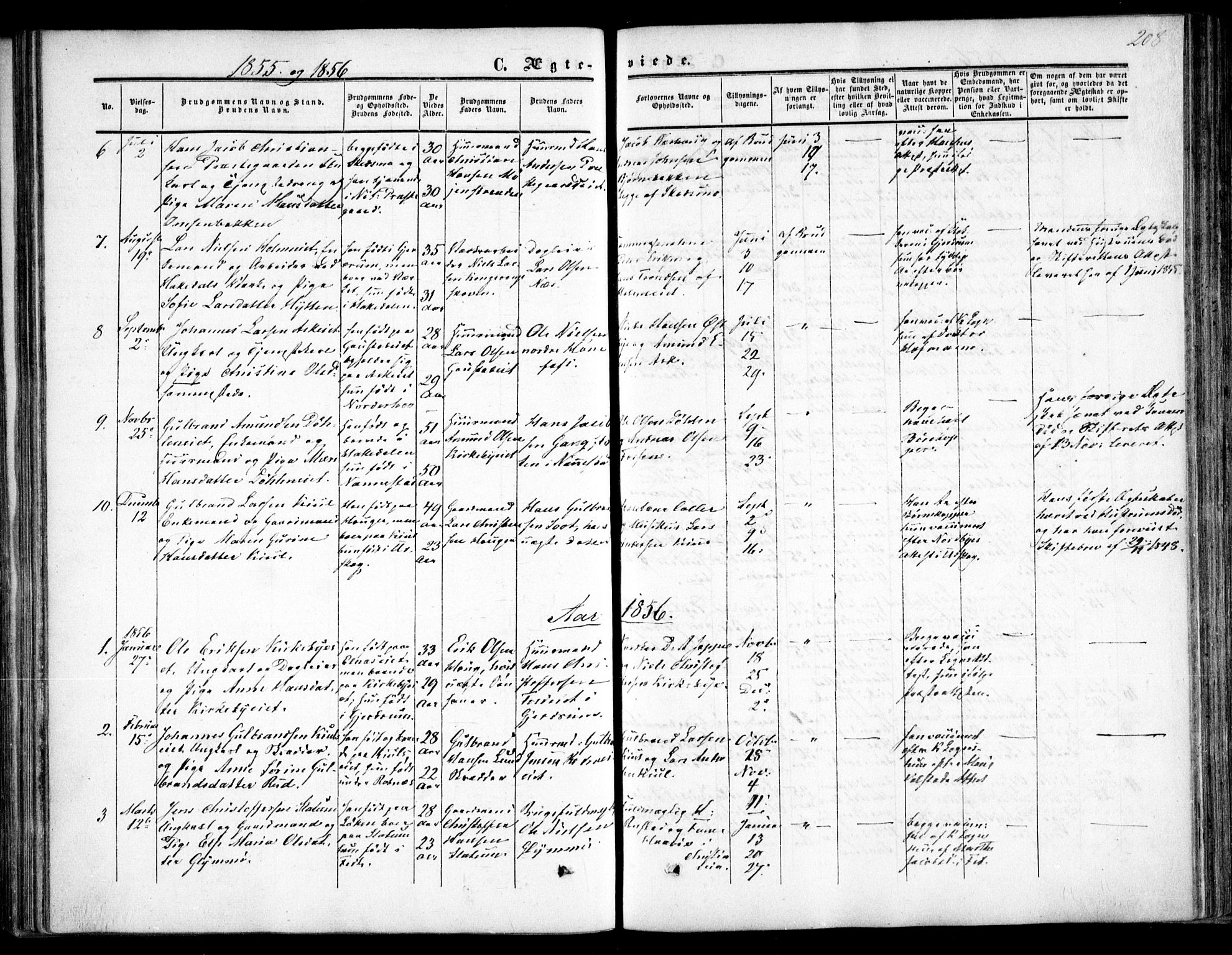 Nittedal prestekontor Kirkebøker, SAO/A-10365a/F/Fa/L0005: Parish register (official) no. I 5, 1850-1862, p. 208
