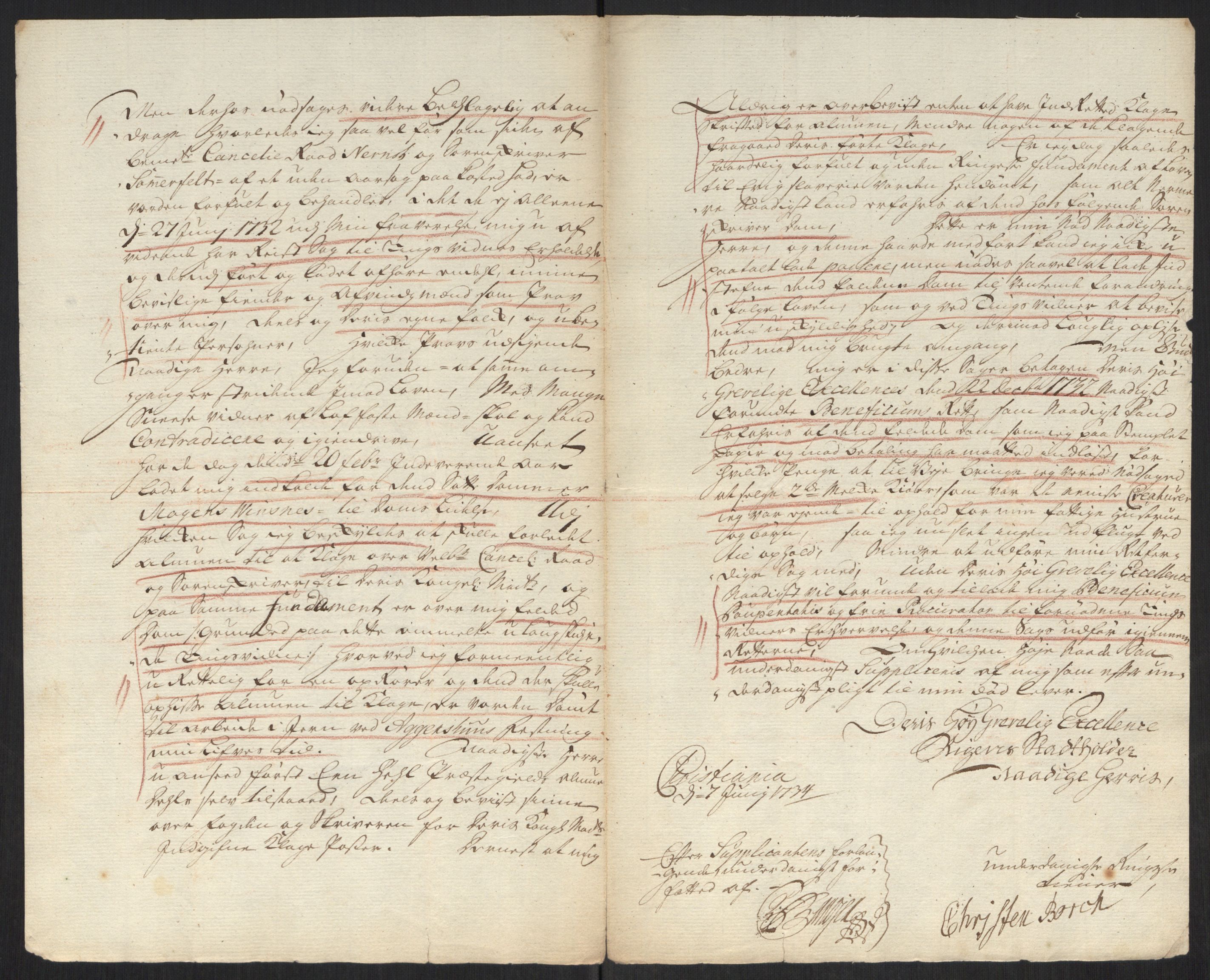 Stattholderembetet 1572-1771, AV/RA-EA-2870/Ef/L0107: Brev fra embetsmenn og andre, 1733-1734, p. 280