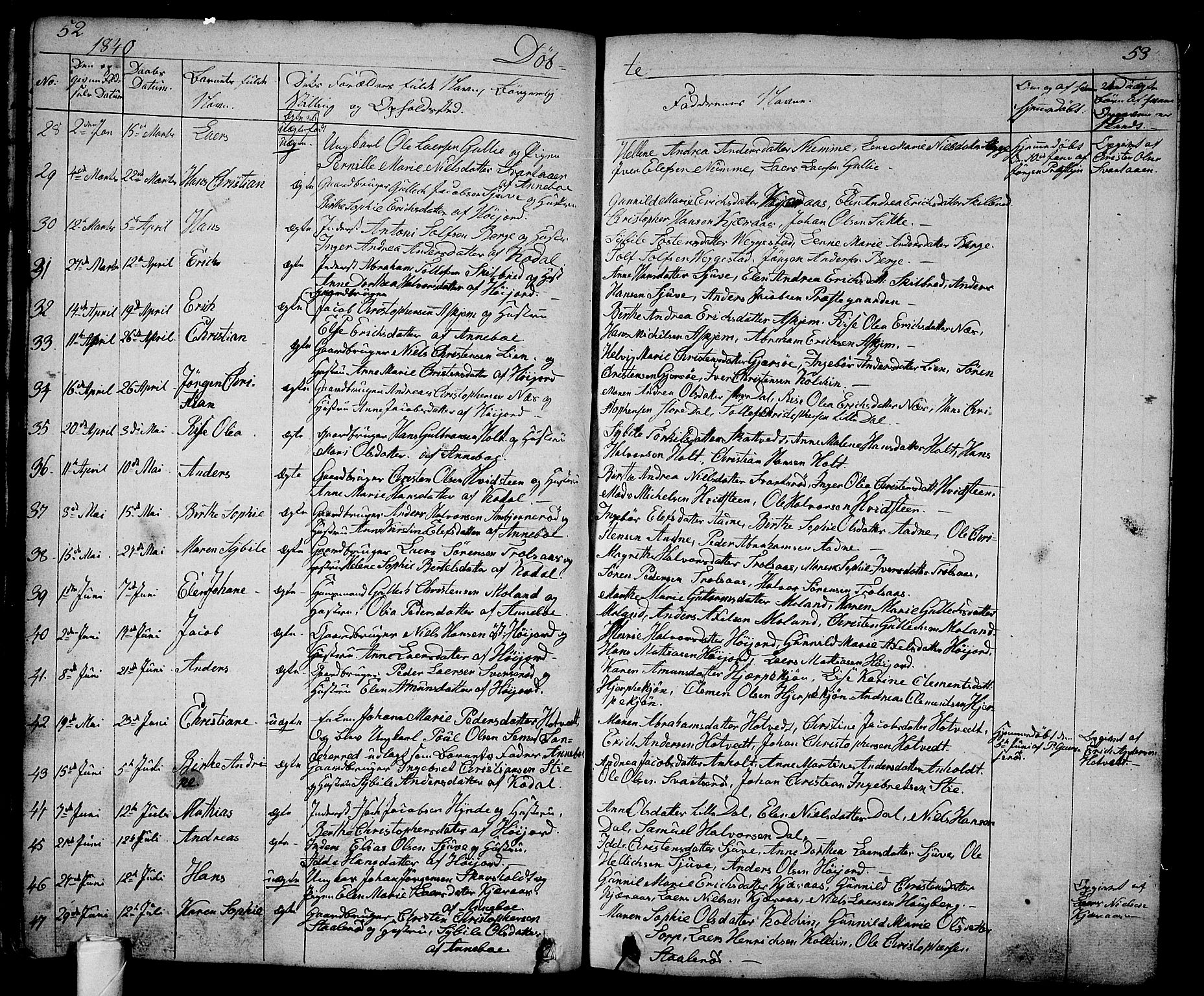 Andebu kirkebøker, AV/SAKO-A-336/G/Ga/L0003: Parish register (copy) no. I 3, 1832-1867, p. 52-53