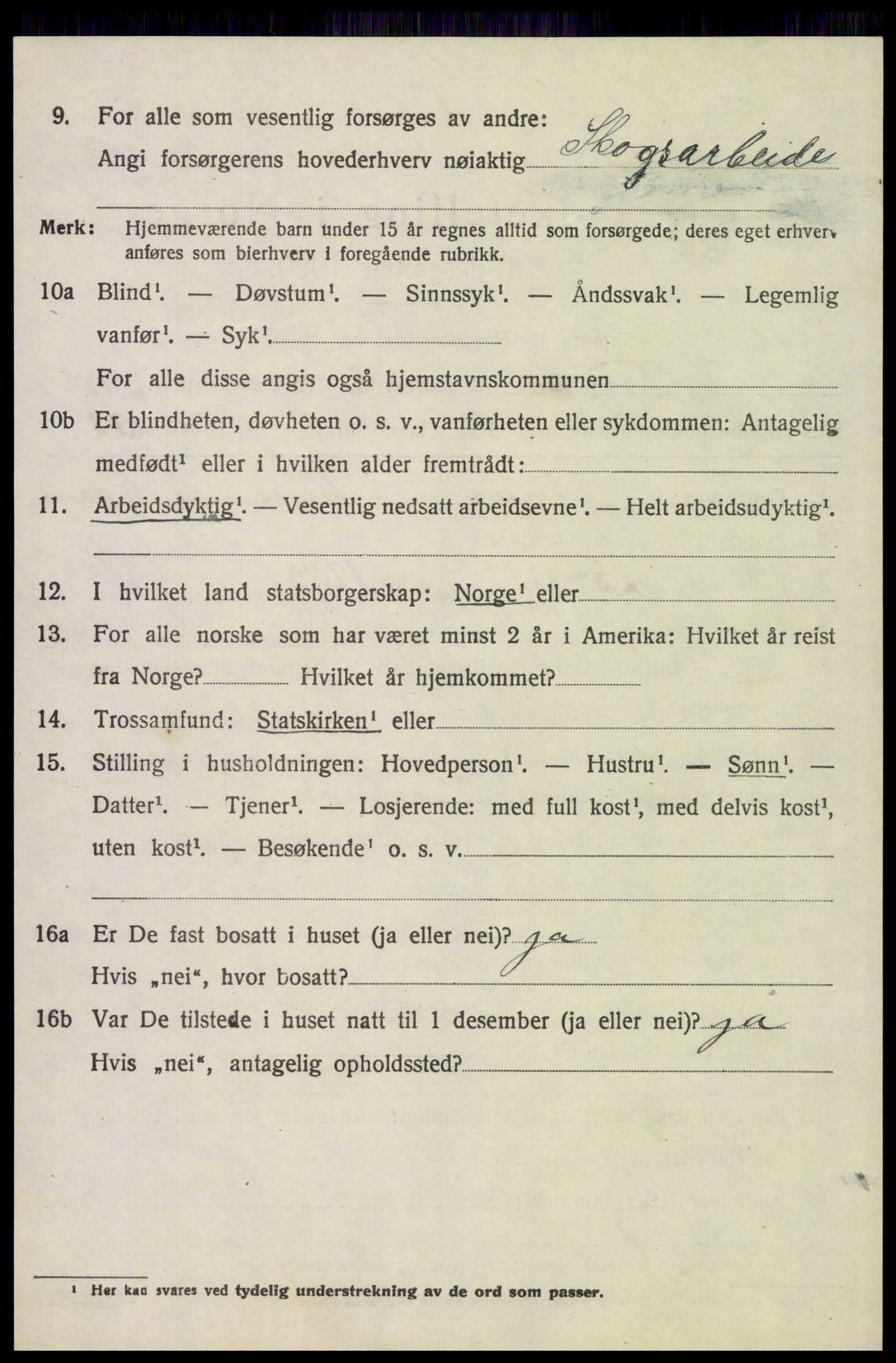 SAH, 1920 census for Trysil, 1920, p. 7734