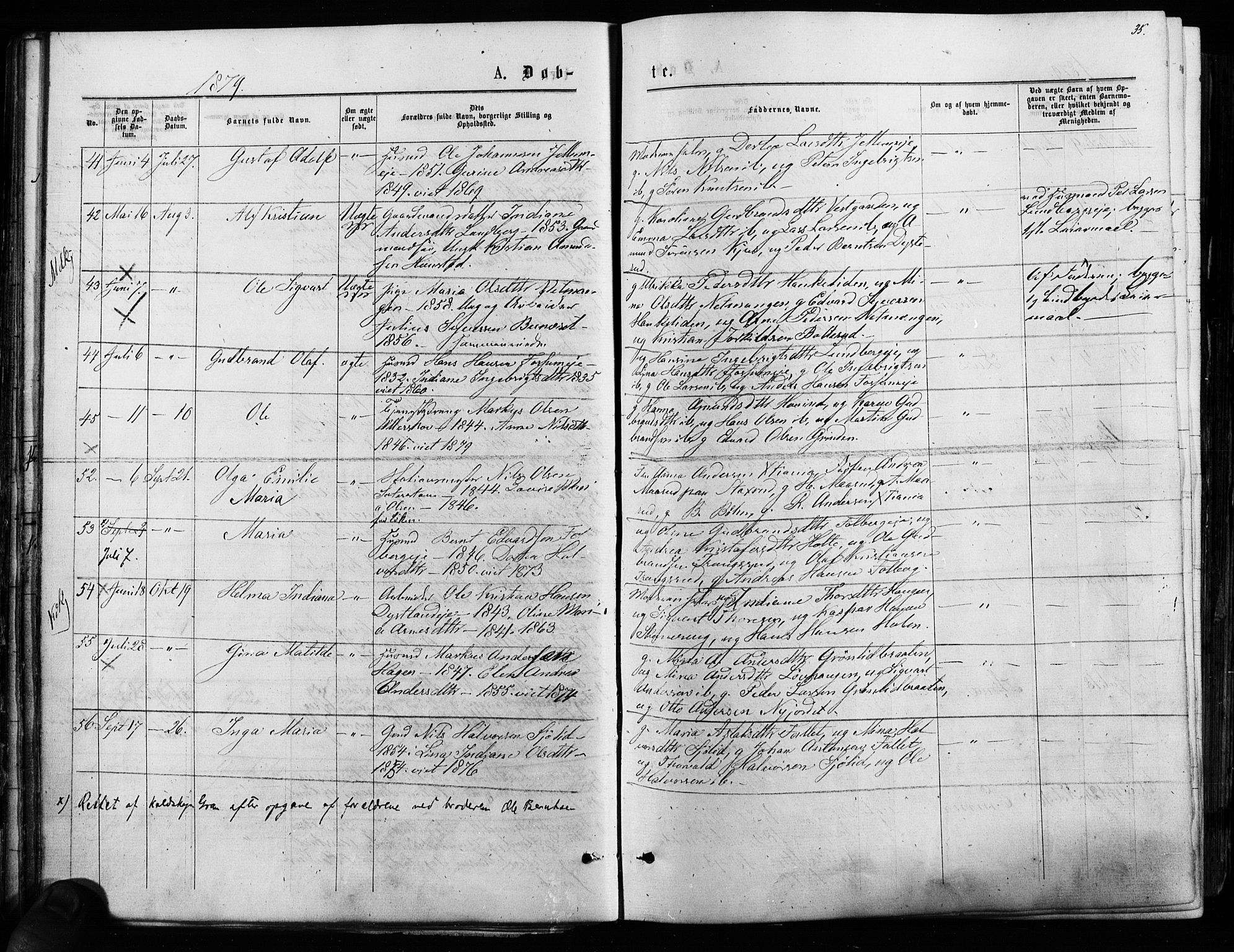 Nes prestekontor Kirkebøker, SAO/A-10410/F/Fa/L0009: Parish register (official) no. I 9, 1875-1882, p. 35