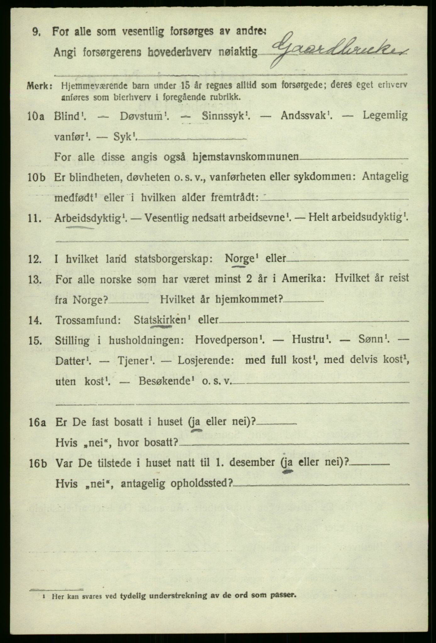 SAB, 1920 census for Hamre, 1920, p. 1176