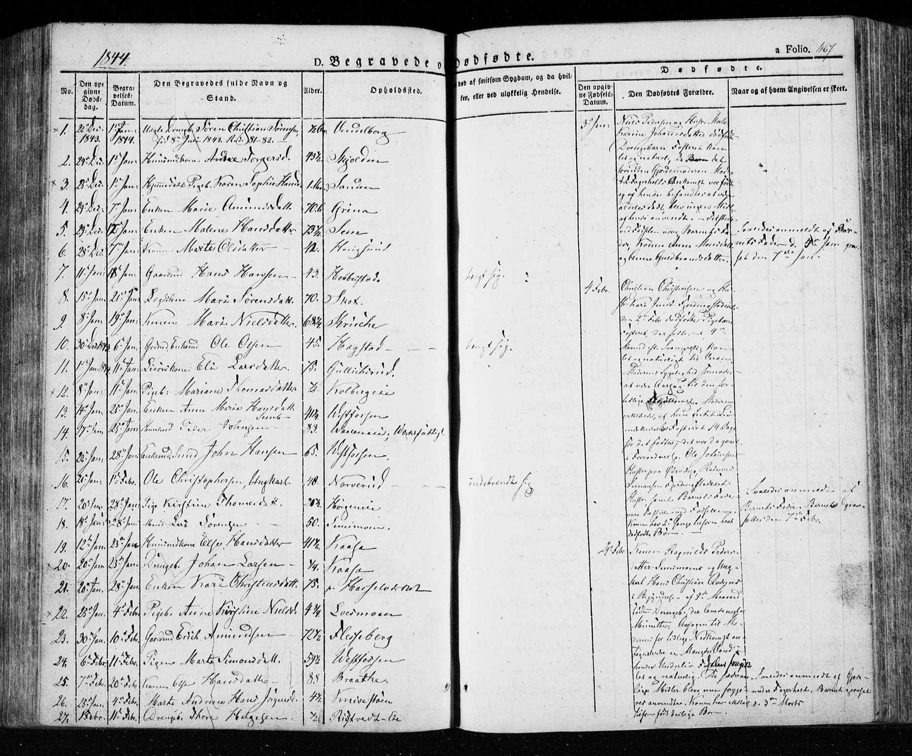 Eiker kirkebøker, AV/SAKO-A-4/F/Fa/L0013a: Parish register (official) no. I 13A, 1832-1845, p. 467