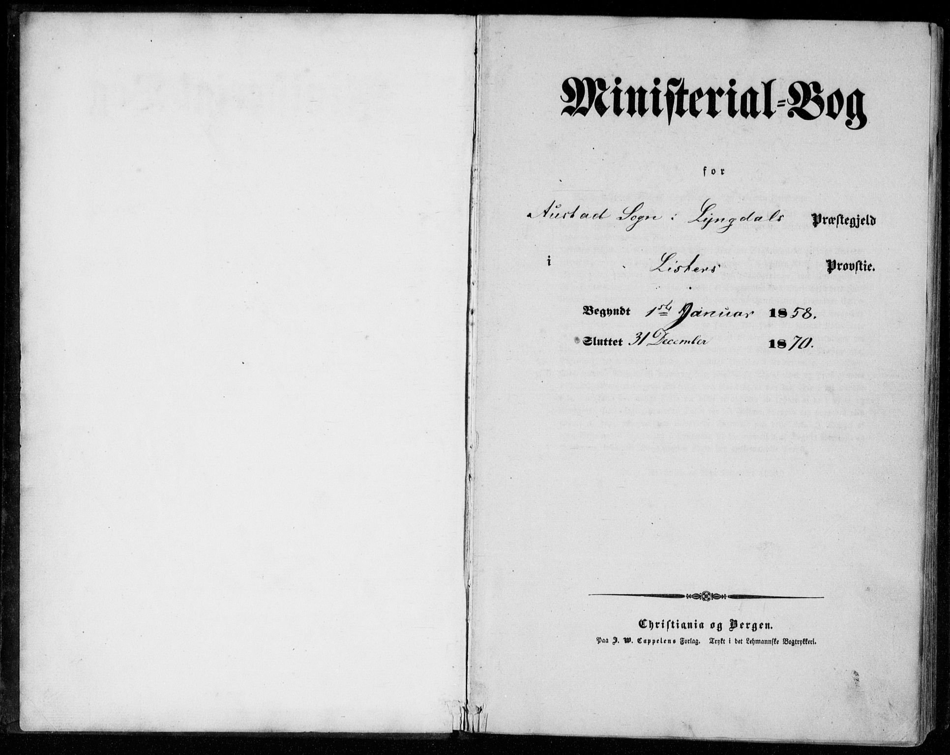 Lyngdal sokneprestkontor, SAK/1111-0029/F/Fa/Faa/L0002: Parish register (official) no. A 2, 1858-1870