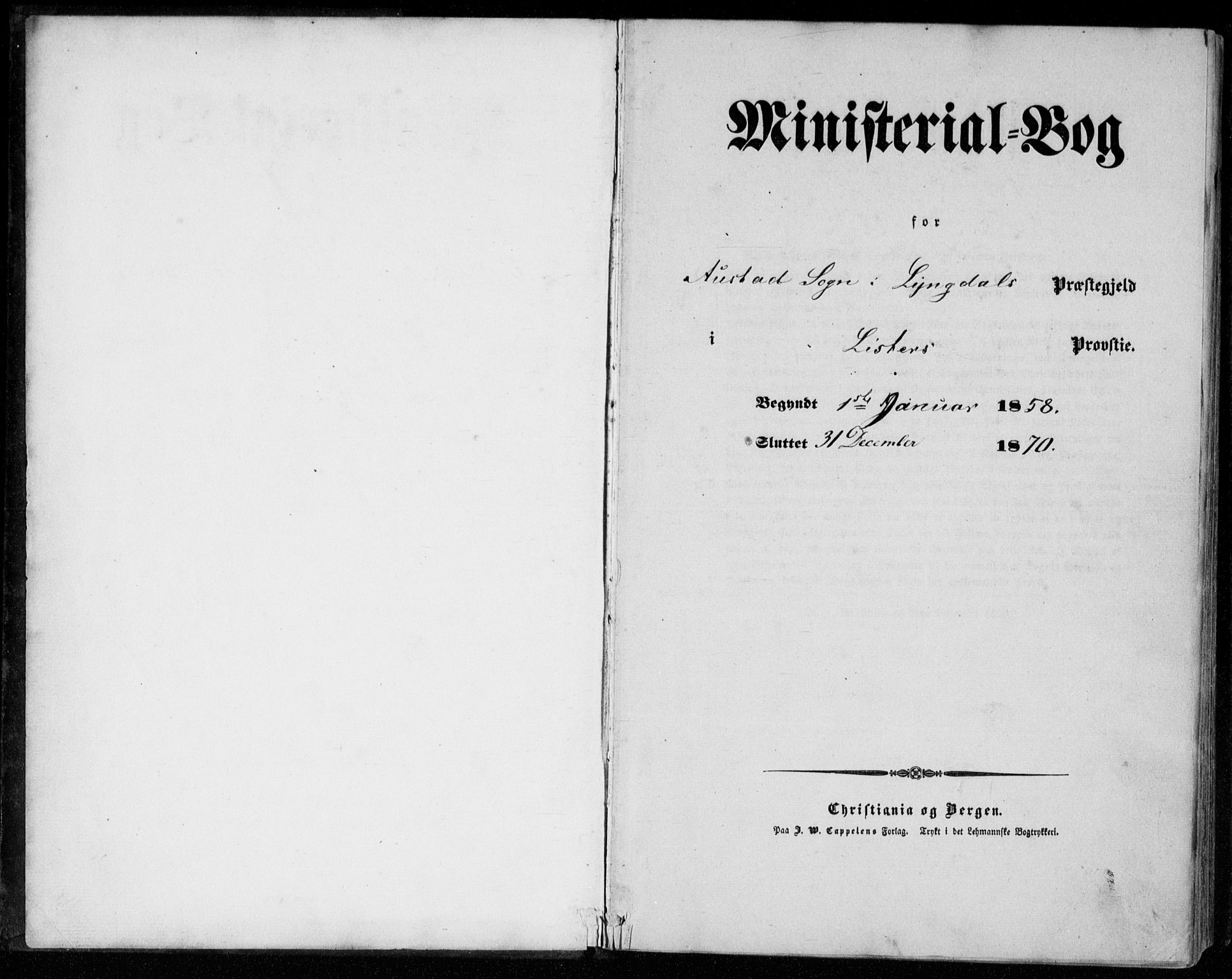 Lyngdal sokneprestkontor, AV/SAK-1111-0029/F/Fa/Faa/L0002: Parish register (official) no. A 2, 1858-1870