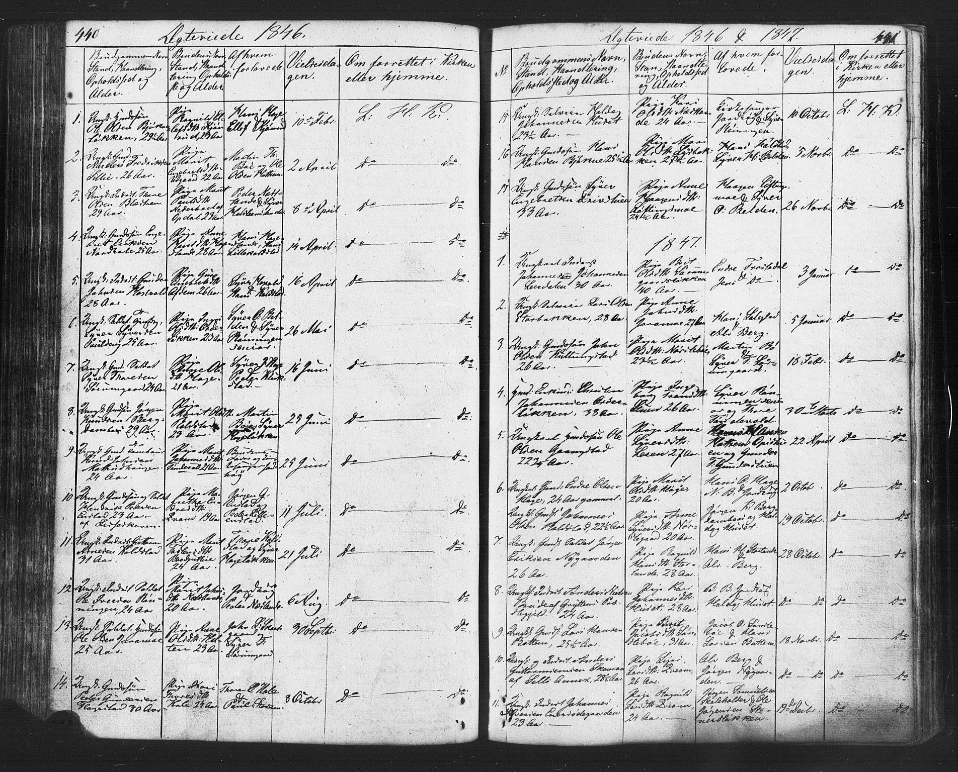 Lesja prestekontor, SAH/PREST-068/H/Ha/Hab/L0002: Parish register (copy) no. 2, 1832-1850, p. 440-441