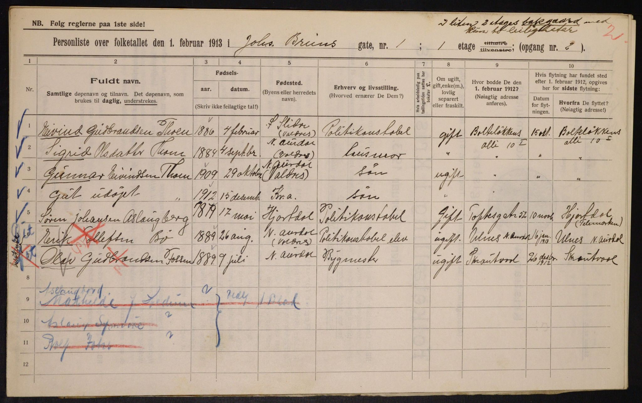 OBA, Municipal Census 1913 for Kristiania, 1913, p. 46777