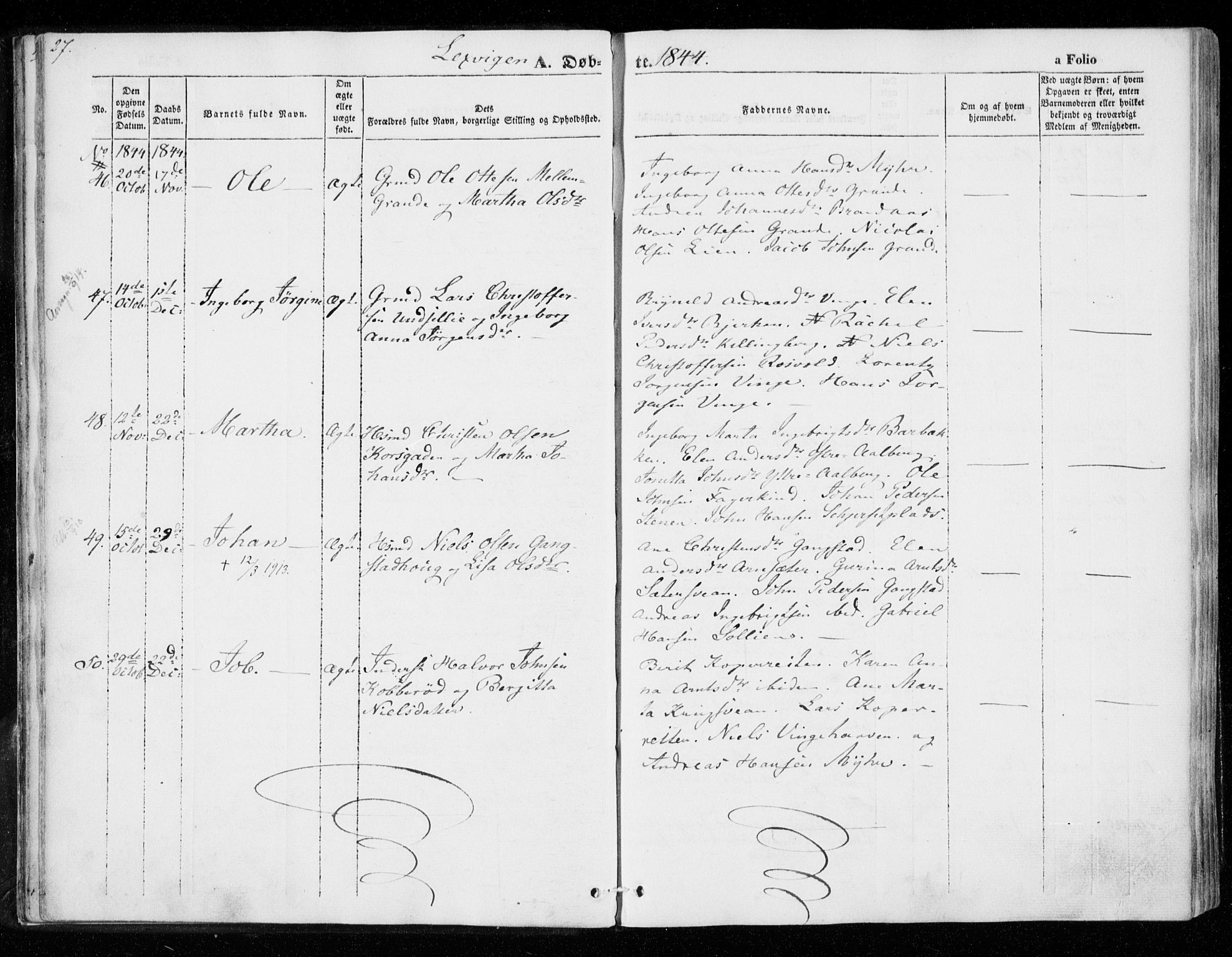 Ministerialprotokoller, klokkerbøker og fødselsregistre - Nord-Trøndelag, SAT/A-1458/701/L0007: Parish register (official) no. 701A07 /1, 1842-1854, p. 27