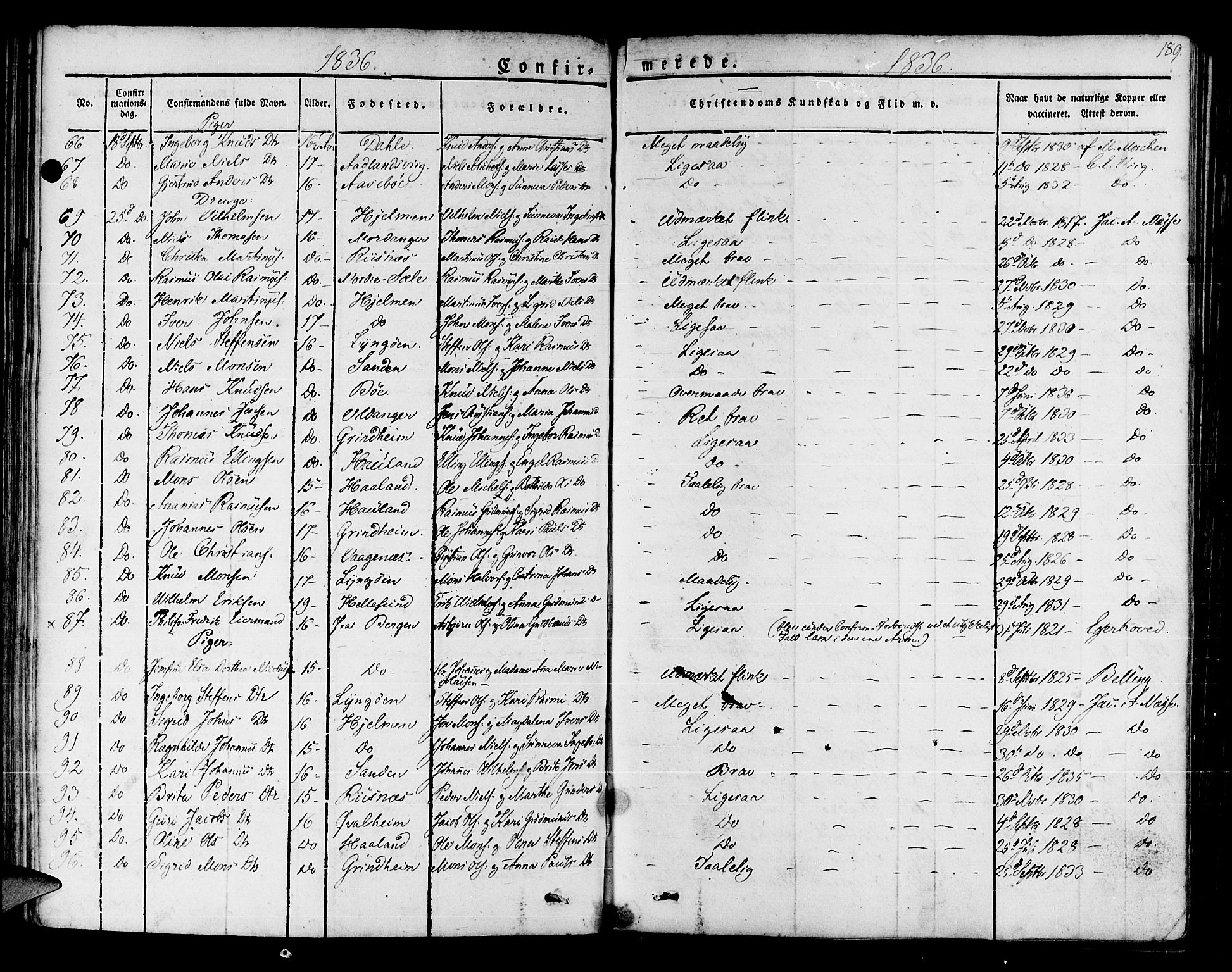 Manger sokneprestembete, SAB/A-76801/H/Haa: Parish register (official) no. A 4, 1824-1838, p. 189