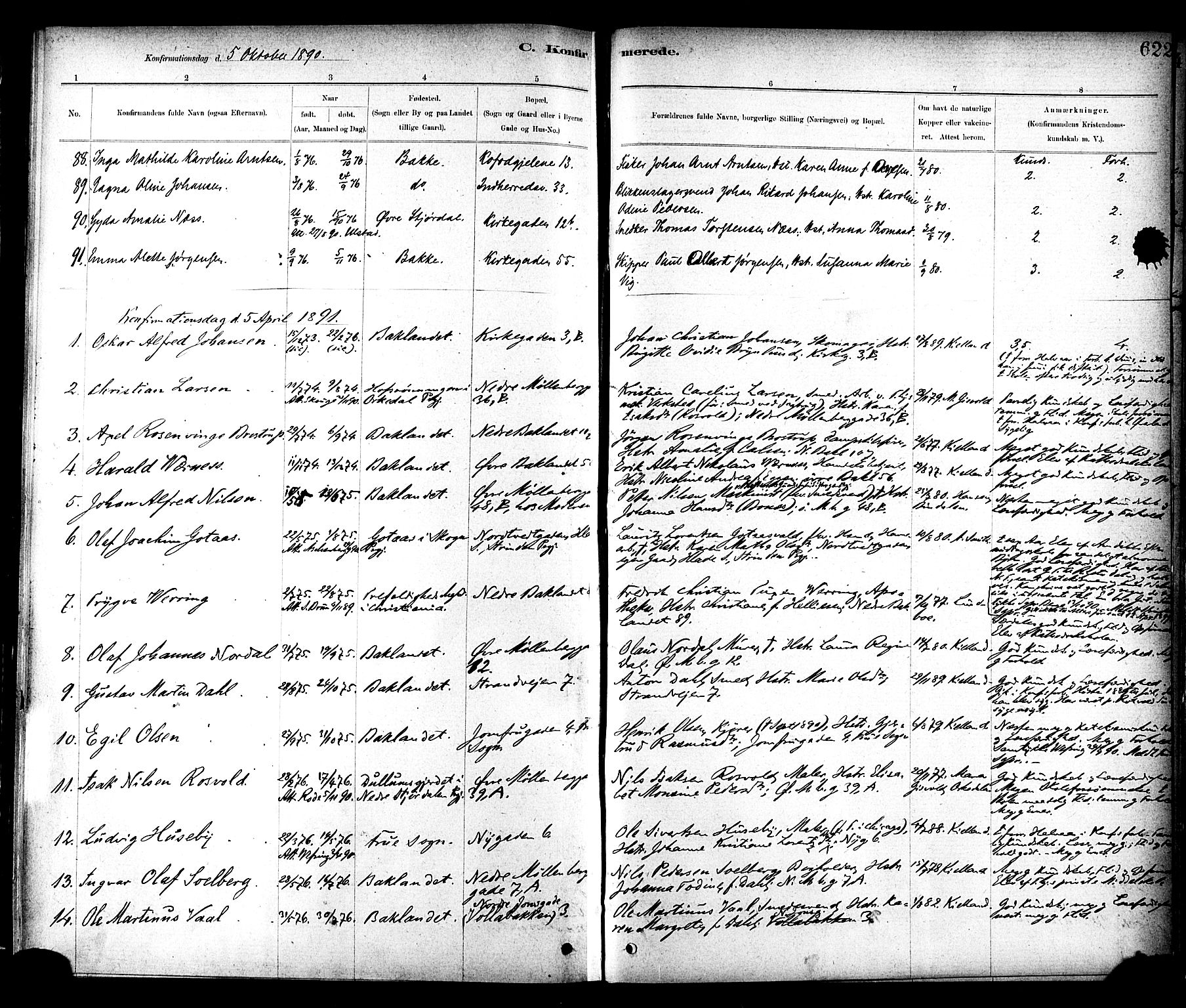 Ministerialprotokoller, klokkerbøker og fødselsregistre - Sør-Trøndelag, SAT/A-1456/604/L0188: Parish register (official) no. 604A09, 1878-1892, p. 622