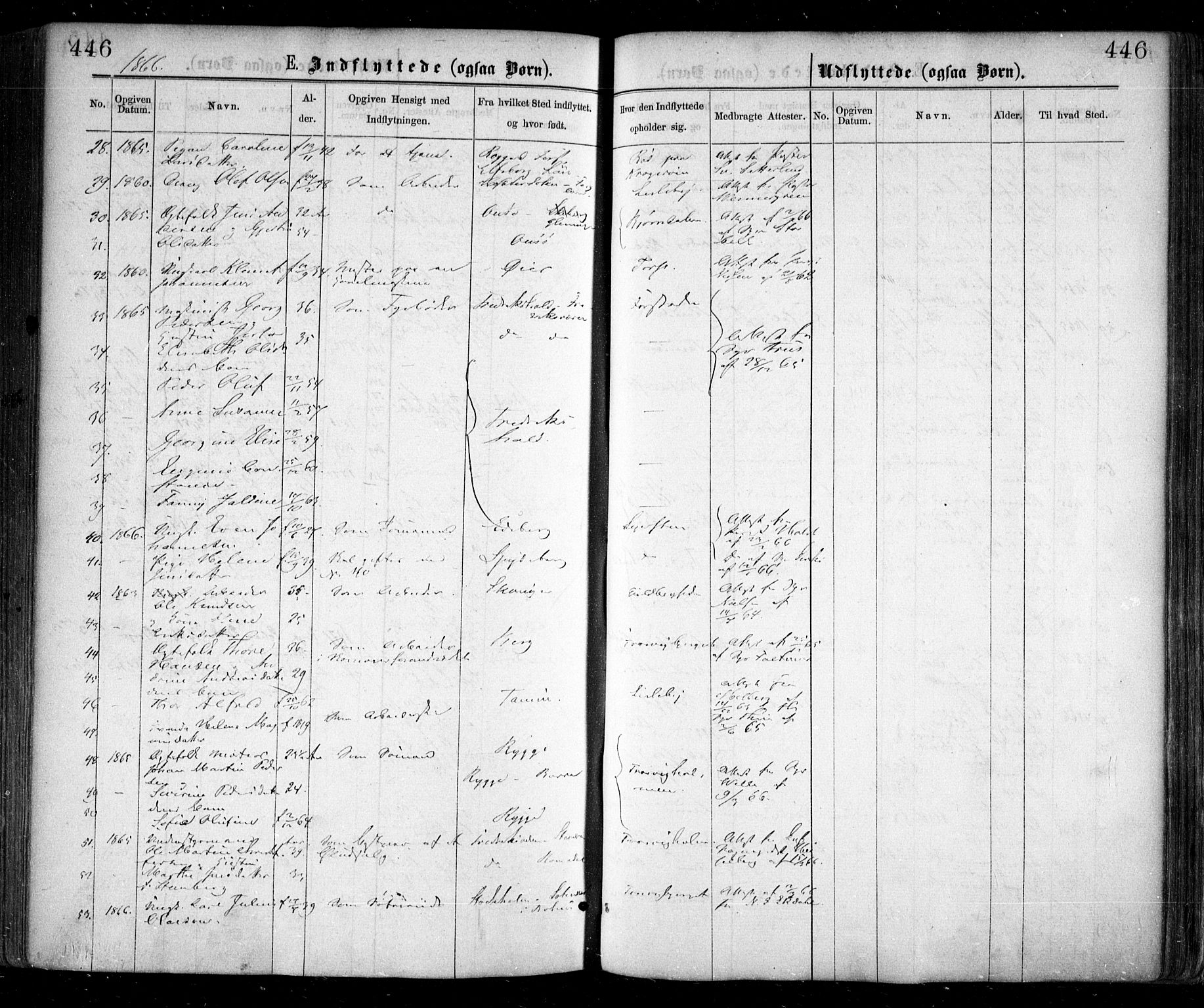 Glemmen prestekontor Kirkebøker, AV/SAO-A-10908/F/Fa/L0008: Parish register (official) no. 8, 1862-1871, p. 446