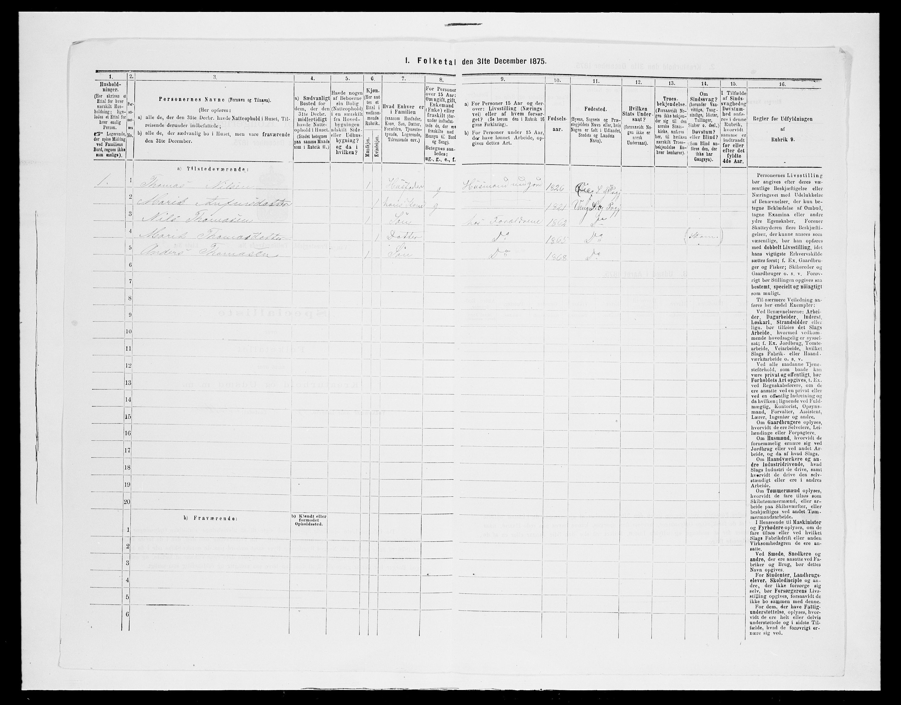 SAH, 1875 census for 0545P Vang, 1875, p. 341