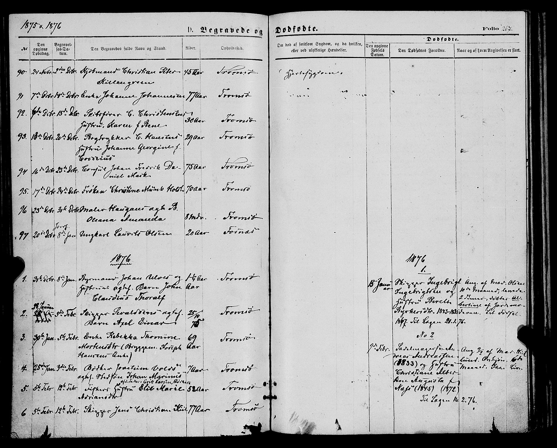 Tromsø sokneprestkontor/stiftsprosti/domprosti, SATØ/S-1343/G/Ga/L0013kirke: Parish register (official) no. 13, 1872-1877, p. 267