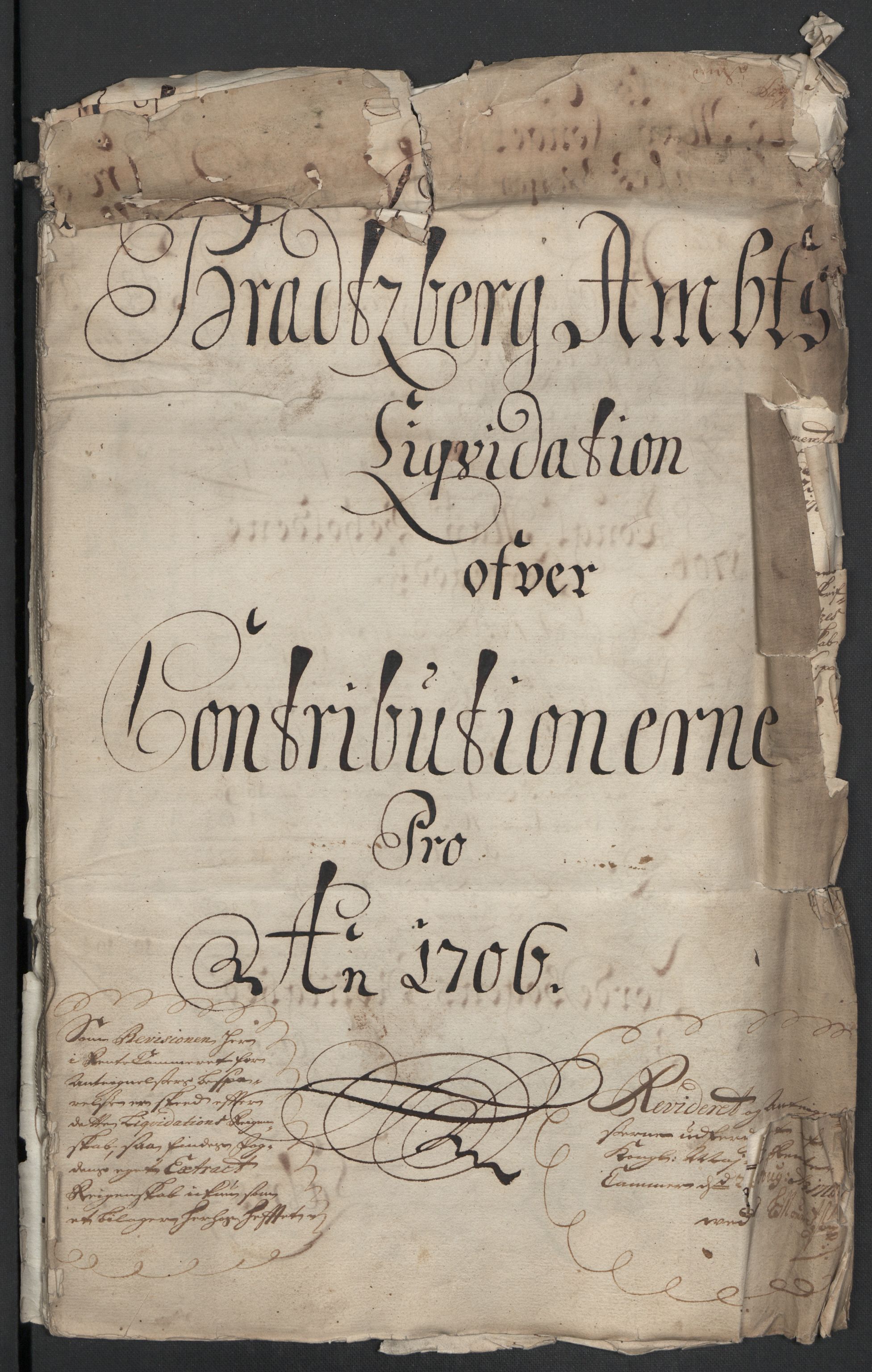 Rentekammeret inntil 1814, Reviderte regnskaper, Fogderegnskap, AV/RA-EA-4092/R36/L2116: Fogderegnskap Øvre og Nedre Telemark og Bamble, 1706-1707, p. 3