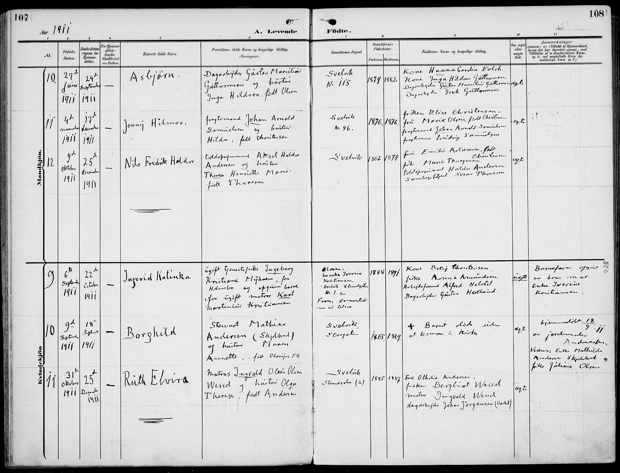 Strømm kirkebøker, AV/SAKO-A-322/F/Fb/L0002: Parish register (official) no. II 2, 1900-1919, p. 107-108