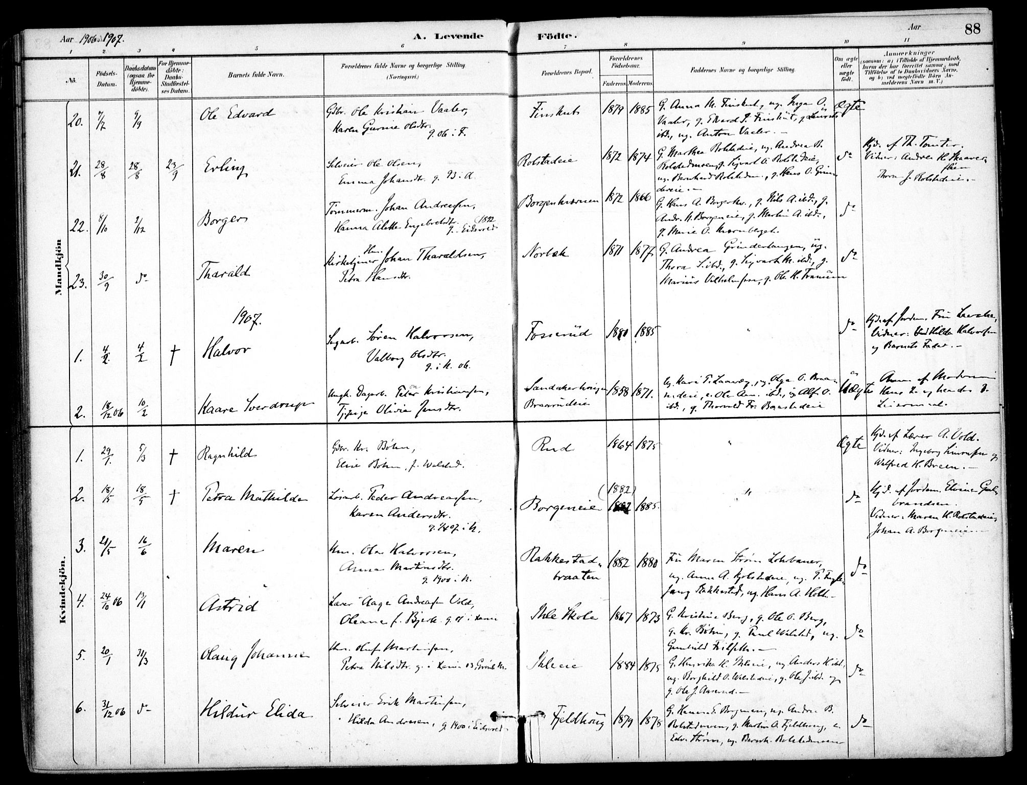 Nes prestekontor Kirkebøker, SAO/A-10410/F/Fb/L0002: Parish register (official) no. II 2, 1883-1918, p. 88