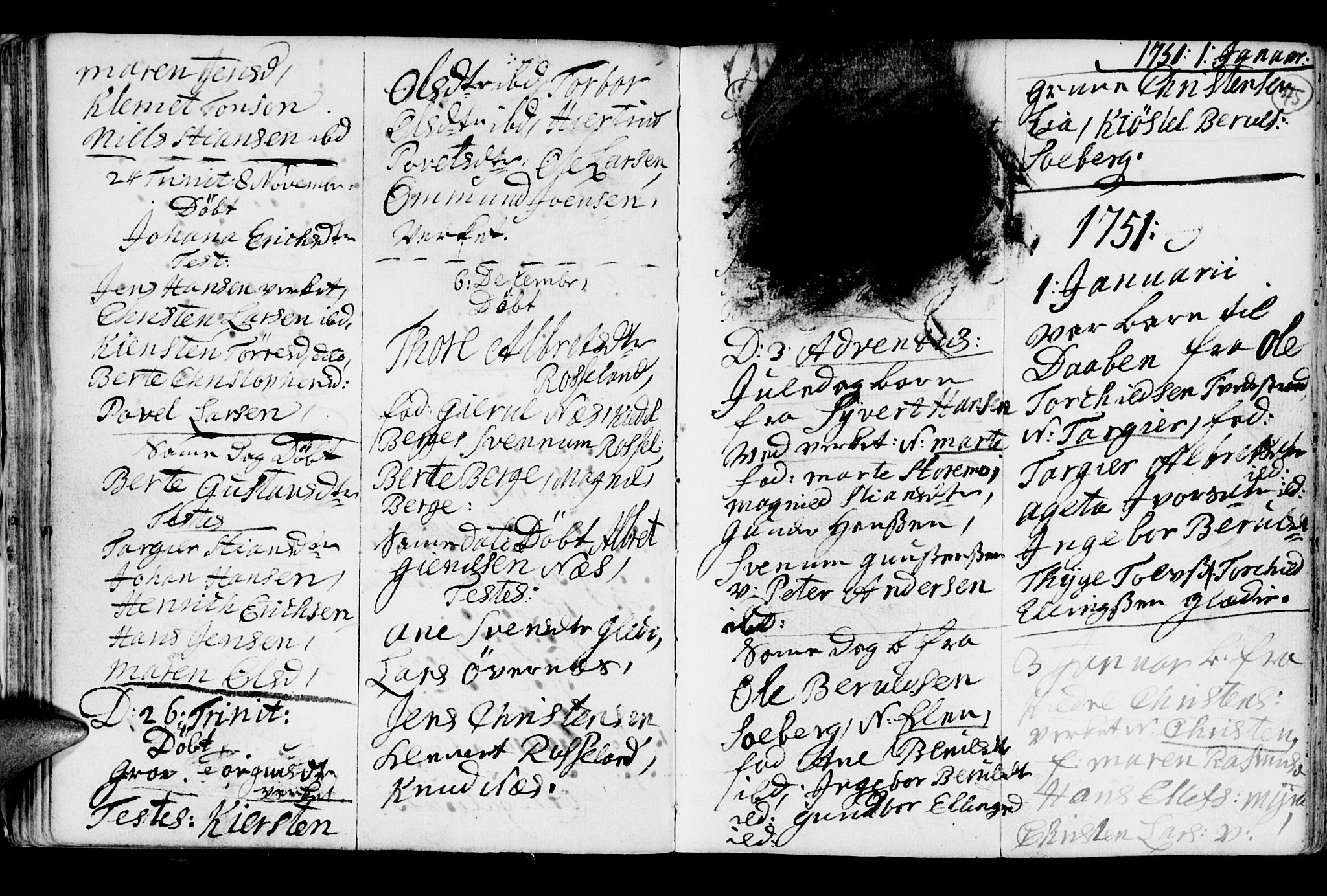 Holt sokneprestkontor, SAK/1111-0021/F/Fb/L0005: Parish register (copy) no. B 5, 1746-1764, p. 45