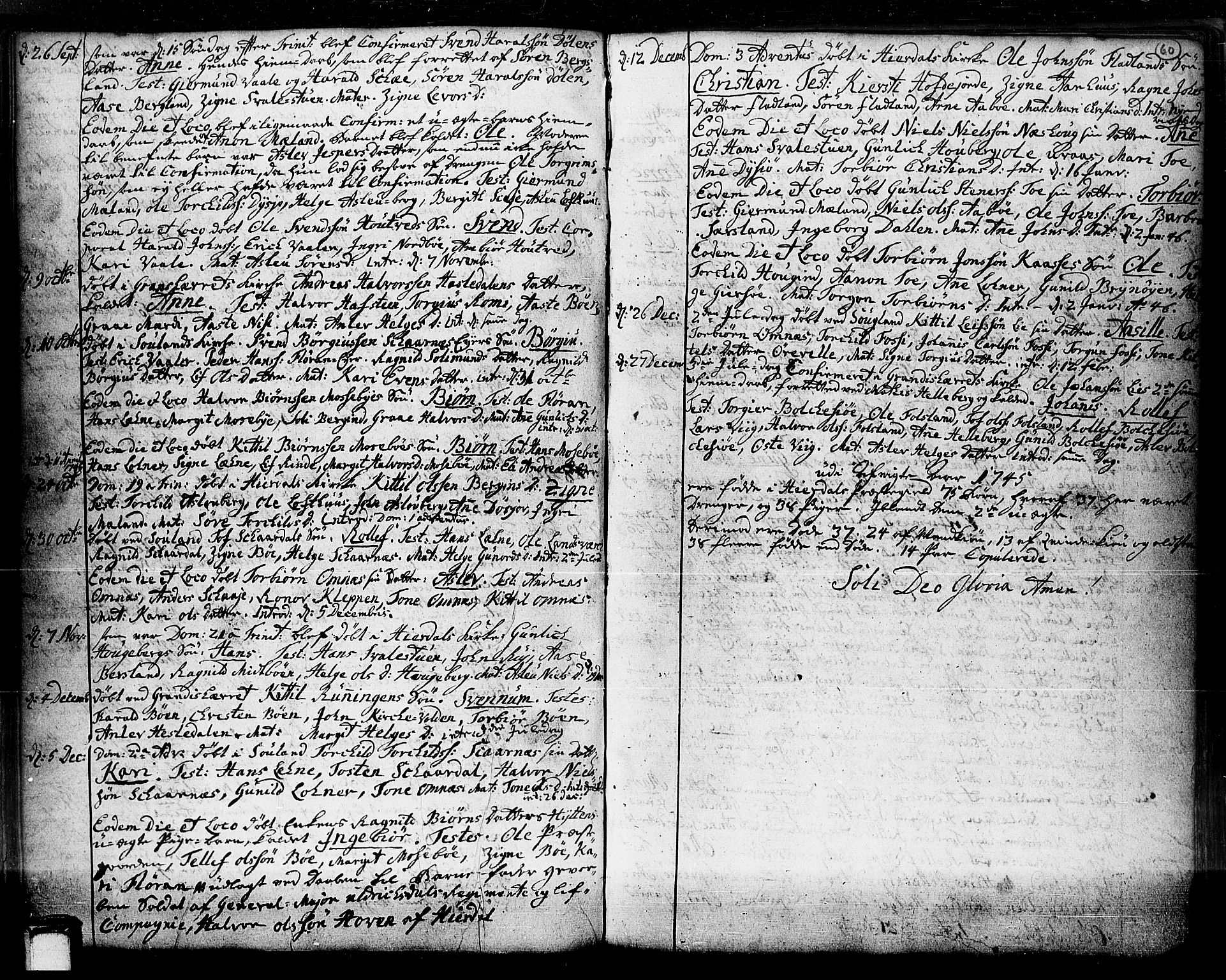 Hjartdal kirkebøker, SAKO/A-270/F/Fa/L0003: Parish register (official) no. I 3, 1727-1775, p. 60