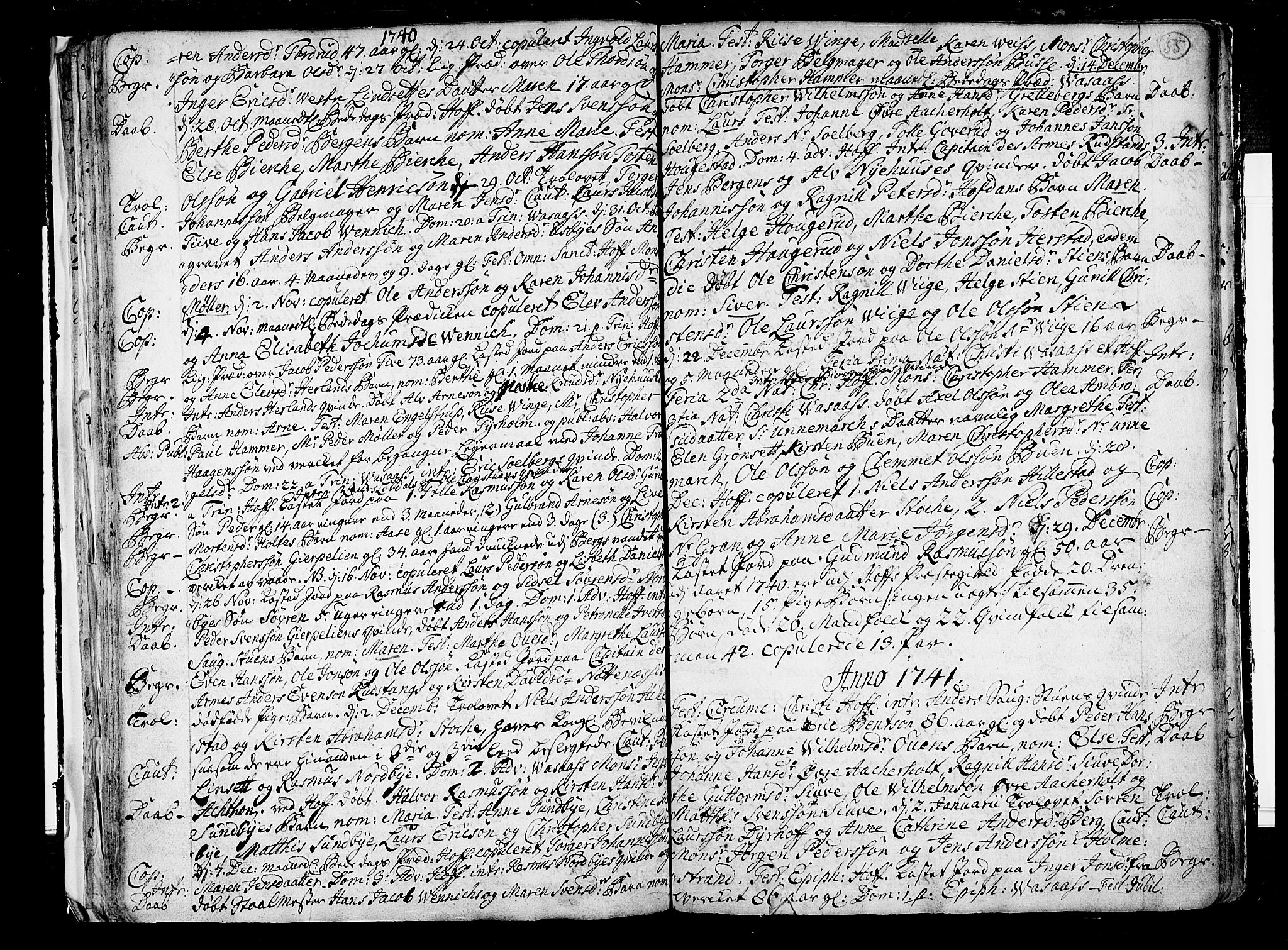 Hof kirkebøker, AV/SAKO-A-64/F/Fa/L0001: Parish register (official) no. I 1, 1704-1745, p. 55