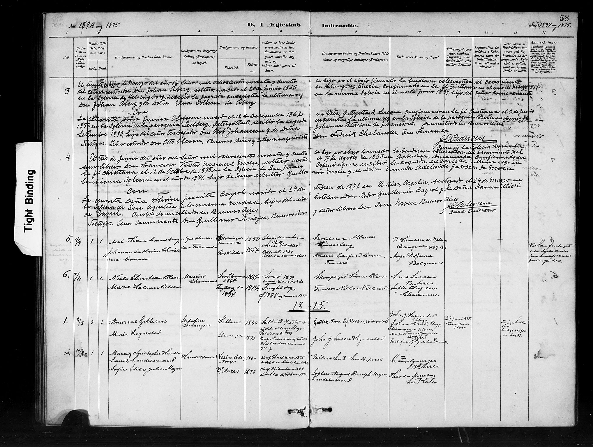 Den norske sjømannsmisjon i utlandet/Syd-Amerika (Buenos Aires m.fl.), SAB/SAB/PA-0118/H/Ha/L0001: Parish register (official) no. A 1, 1888-1898, p. 58