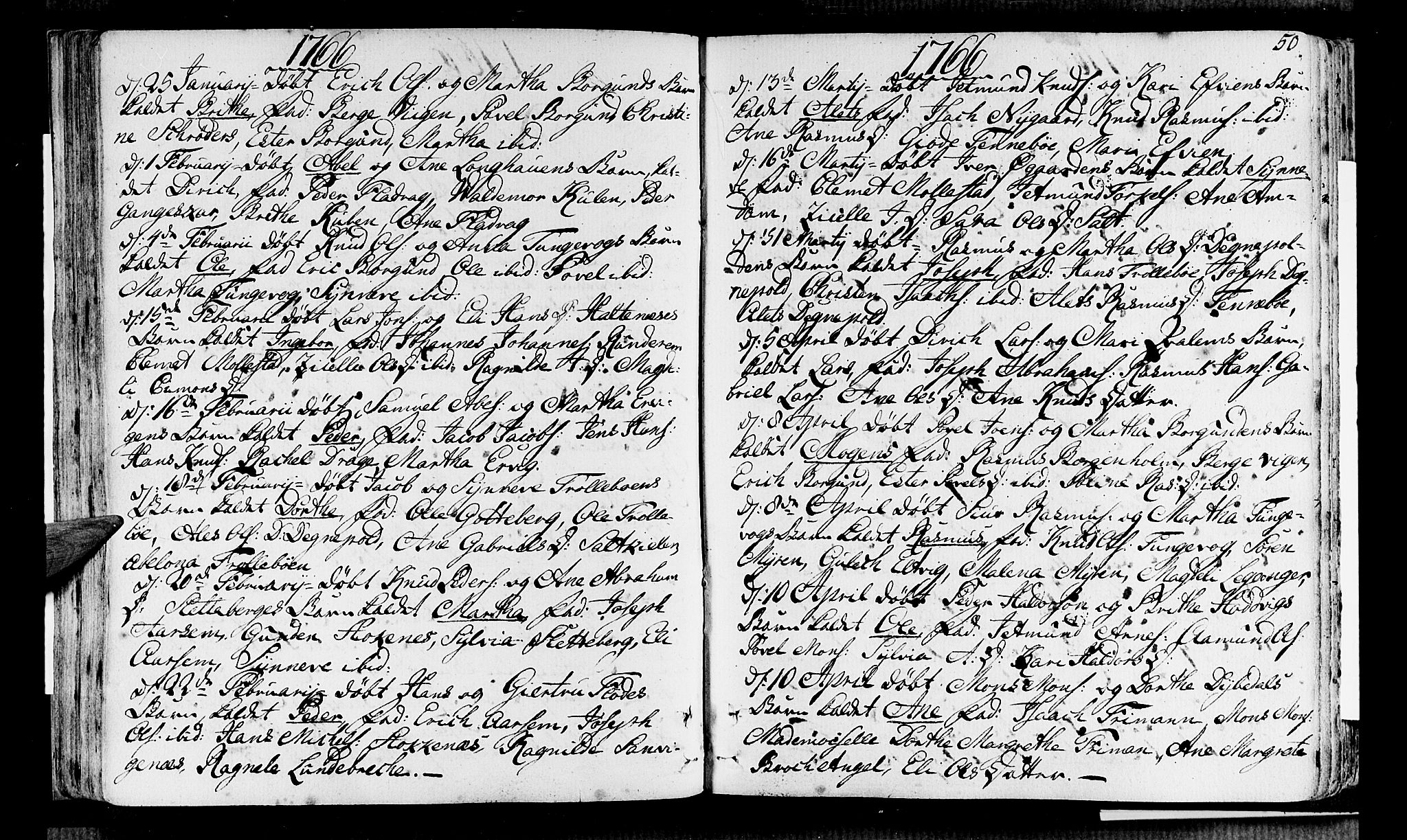 Selje sokneprestembete, AV/SAB-A-99938/H/Ha/Haa/Haaa: Parish register (official) no. A 5, 1760-1782, p. 50