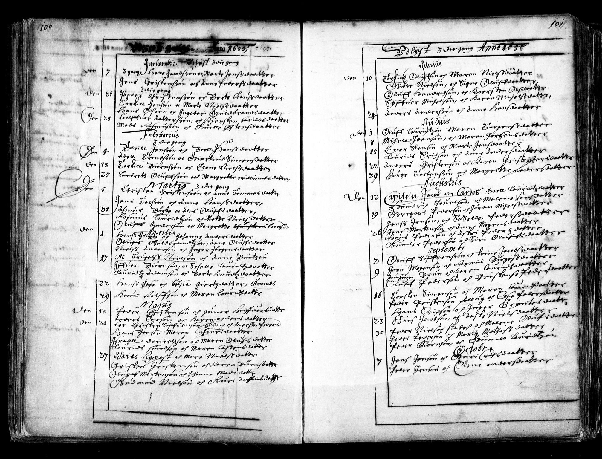 Oslo domkirke Kirkebøker, SAO/A-10752/F/Fa/L0001: Parish register (official) no. 1, 1648-1704, p. 100-101