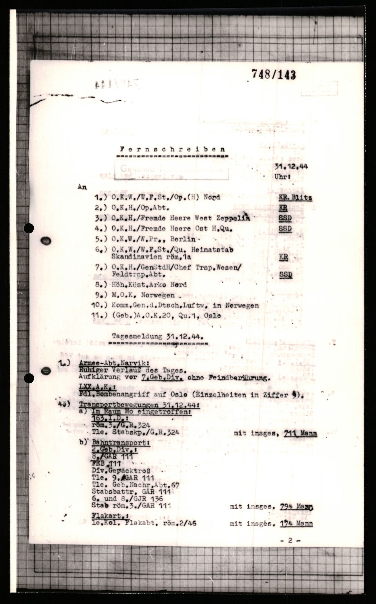 Forsvarets Overkommando. 2 kontor. Arkiv 11.4. Spredte tyske arkivsaker, AV/RA-RAFA-7031/D/Dar/Dara/L0001: Krigsdagbøker for 20. Gebirgs-Armee-Oberkommando (AOK 20), 1944-1945, p. 302