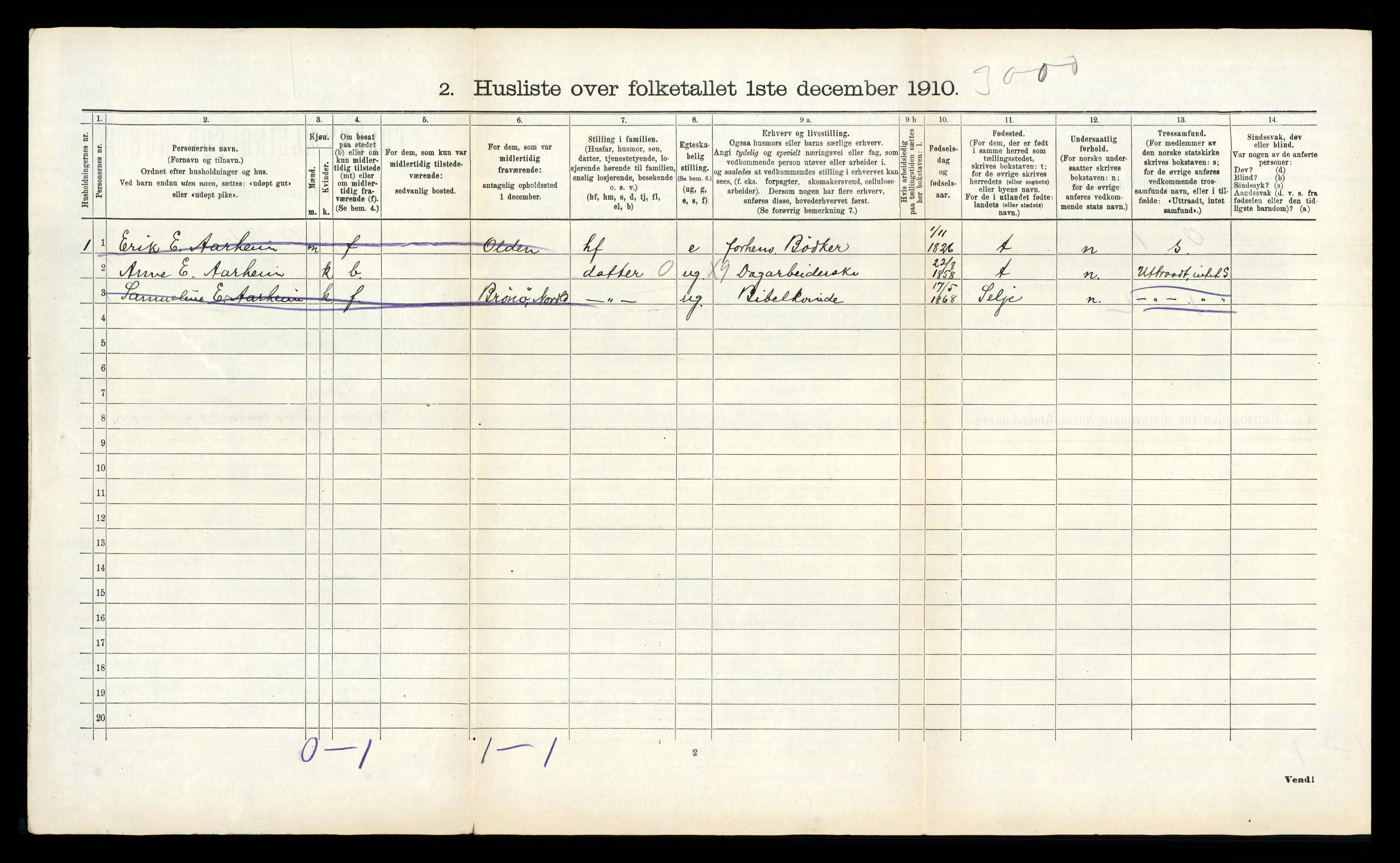 RA, 1910 census for Stryn, 1910, p. 560