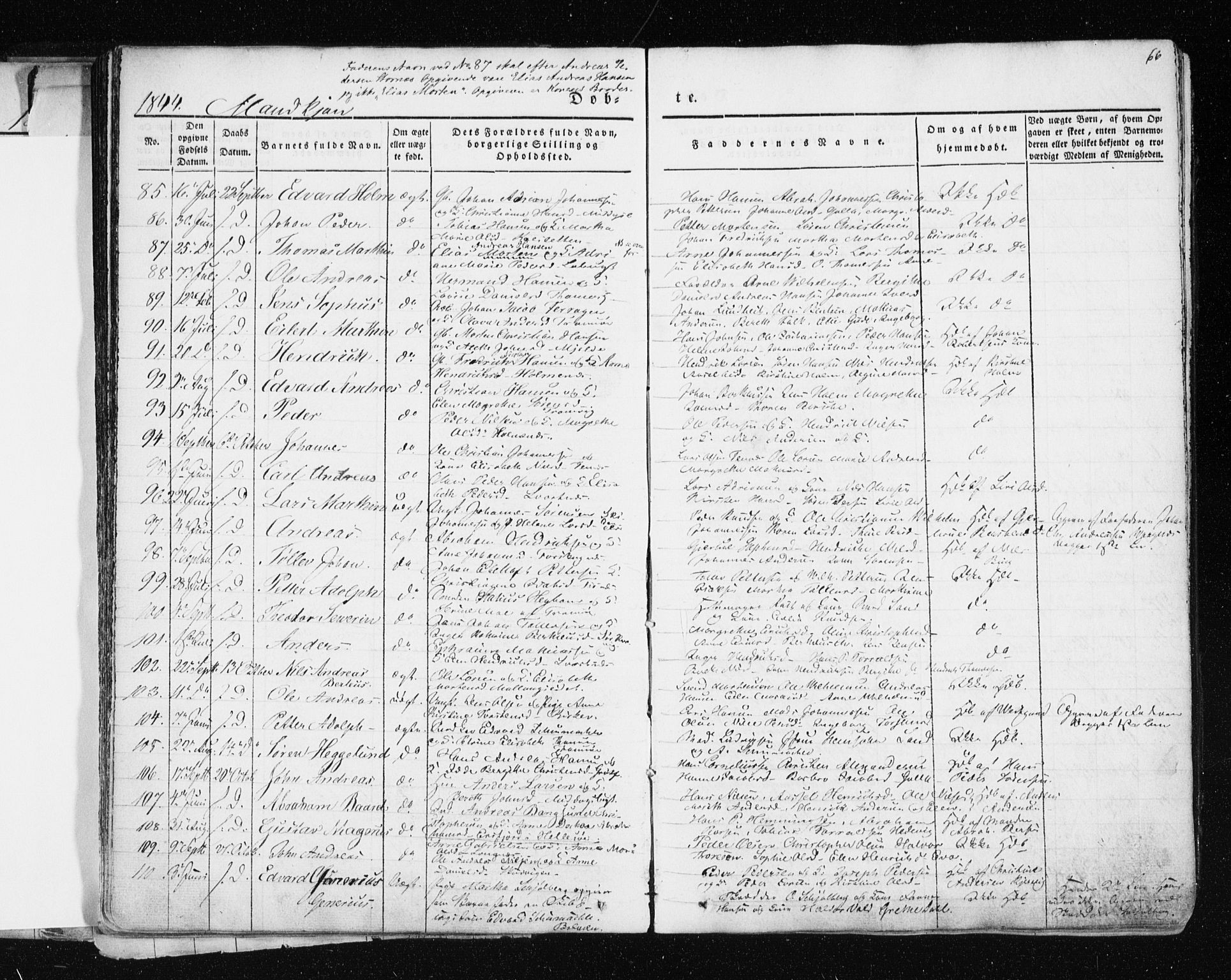 Tromsø sokneprestkontor/stiftsprosti/domprosti, AV/SATØ-S-1343/G/Ga/L0009kirke: Parish register (official) no. 9, 1837-1847, p. 66