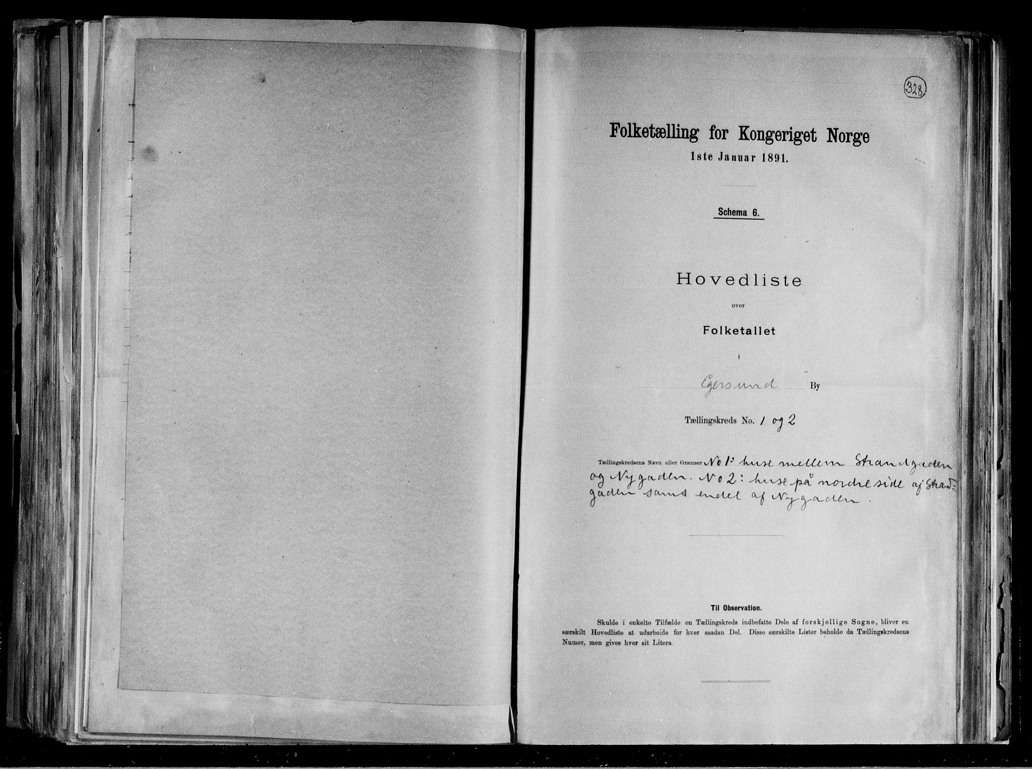RA, 1891 census for 1101 Egersund, 1891, p. 5