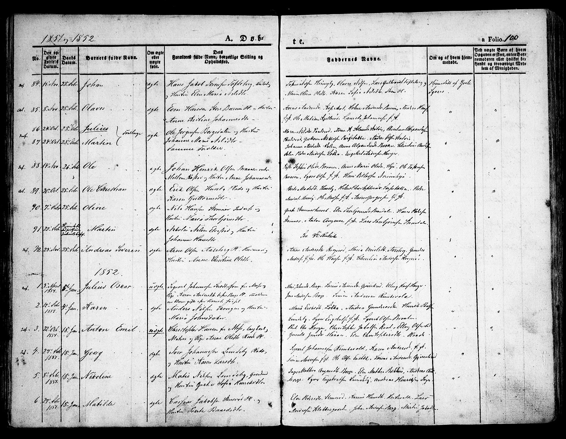 Råde prestekontor kirkebøker, SAO/A-2009/F/Fa/L0005: Parish register (official) no. 5, 1830-1853, p. 100