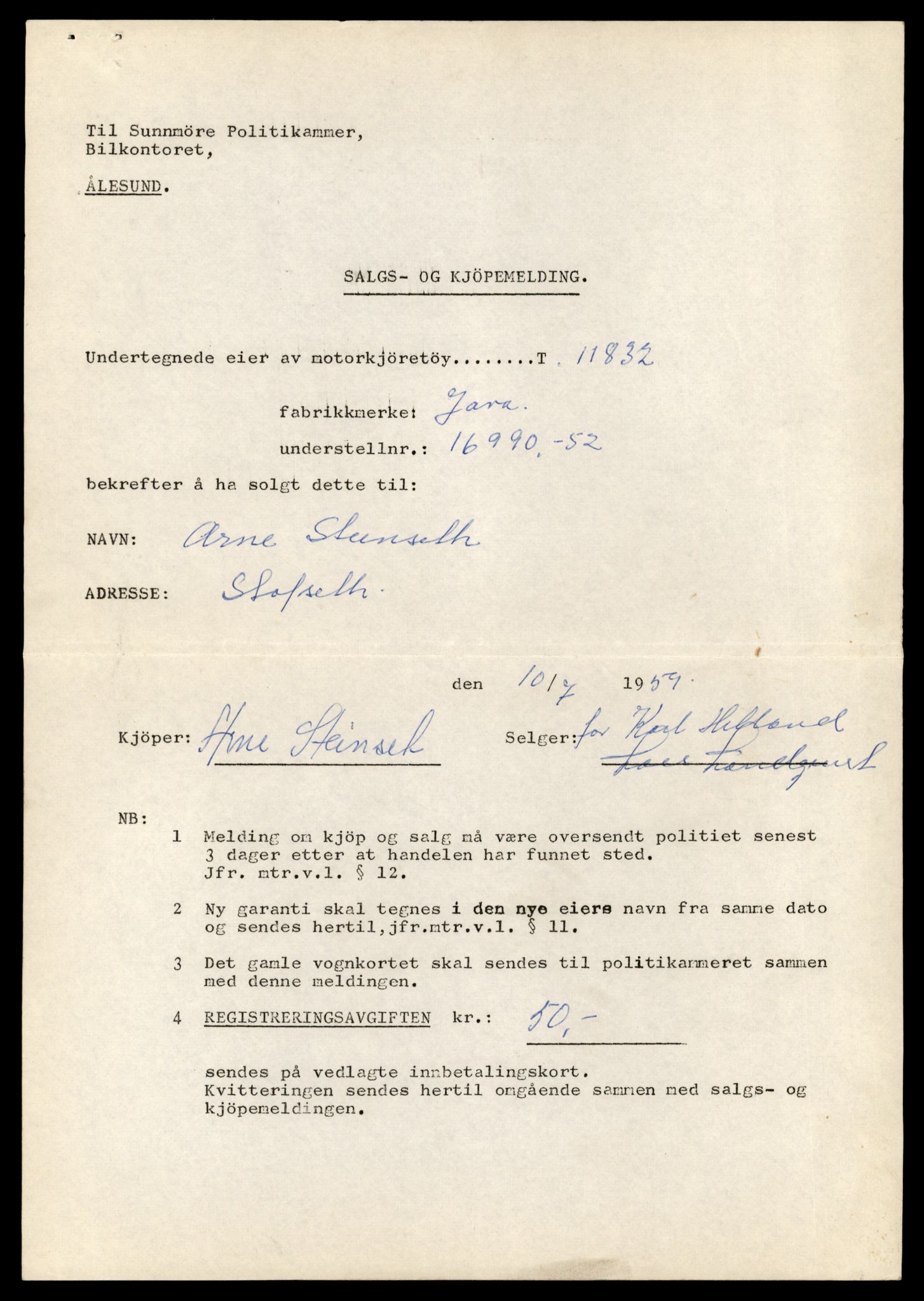 Møre og Romsdal vegkontor - Ålesund trafikkstasjon, AV/SAT-A-4099/F/Fe/L0031: Registreringskort for kjøretøy T 11800 - T 11996, 1927-1998, p. 645