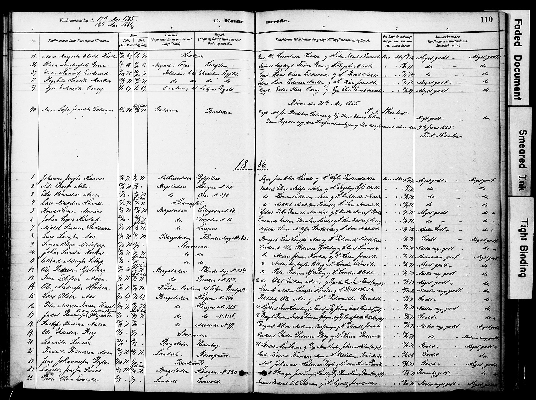 Ministerialprotokoller, klokkerbøker og fødselsregistre - Sør-Trøndelag, SAT/A-1456/681/L0933: Parish register (official) no. 681A11, 1879-1890, p. 110