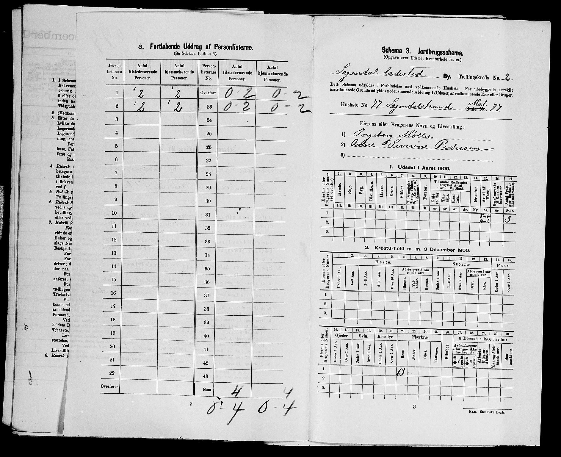 SAST, 1900 census for Sokndal, 1900, p. 33