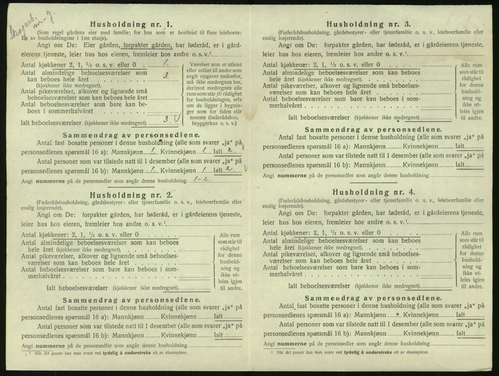 SAKO, 1920 census for Hovin, 1920, p. 354