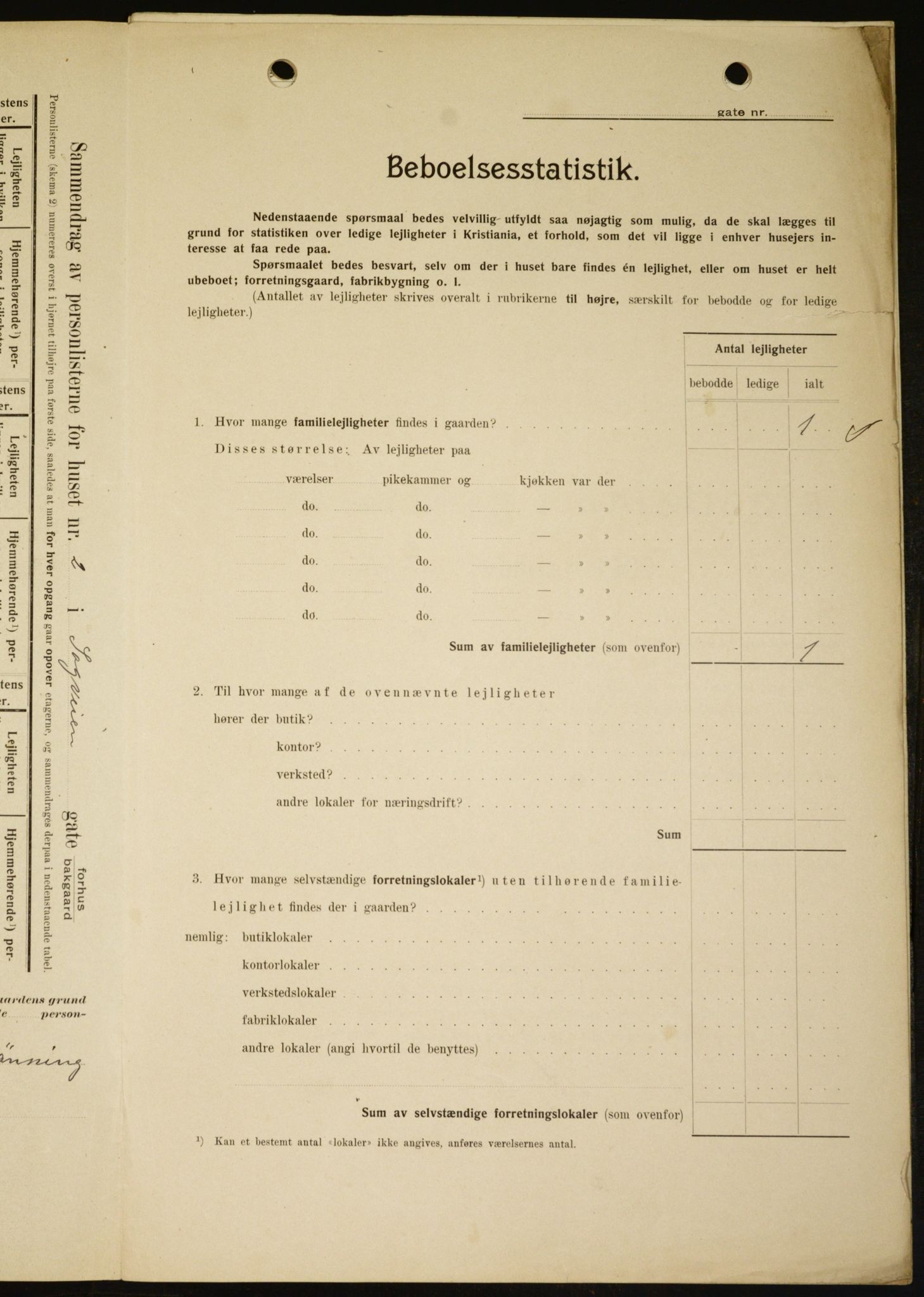 OBA, Municipal Census 1909 for Kristiania, 1909, p. 78572